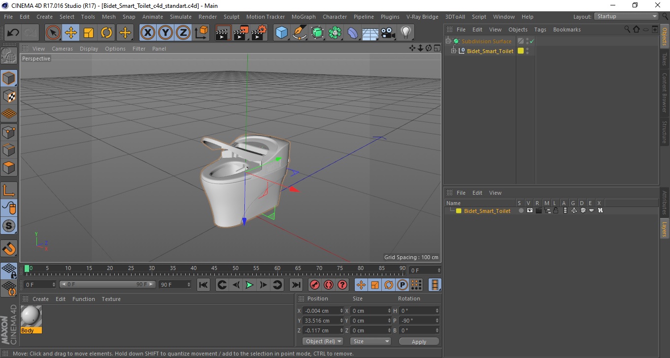 3D Bidet Smart Toilet model