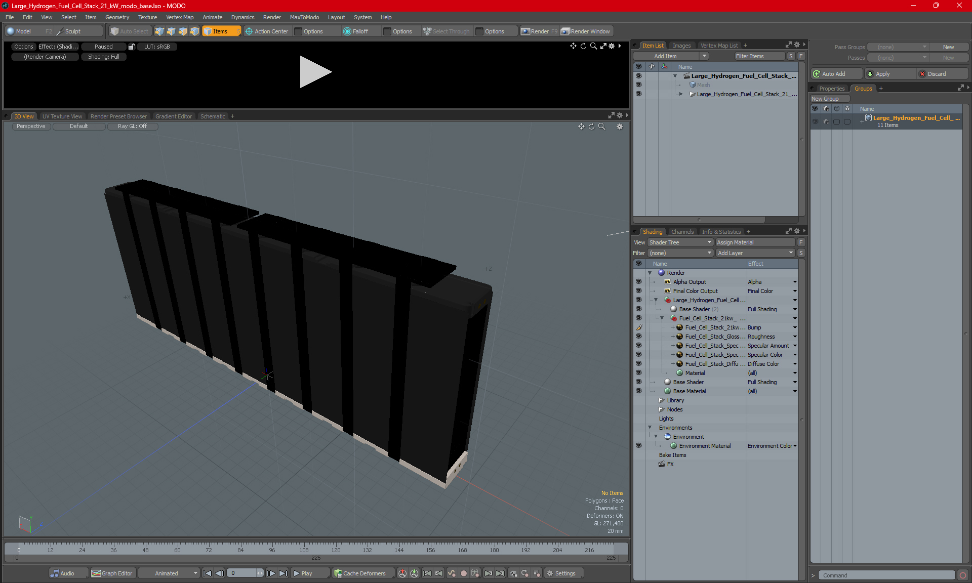 3D Large Hydrogen Fuel Cell Stack 21 kW