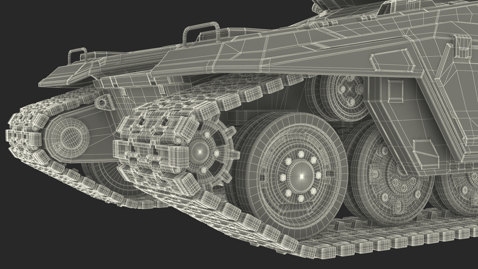 Futuristic Battle Tank with Damage 3D model