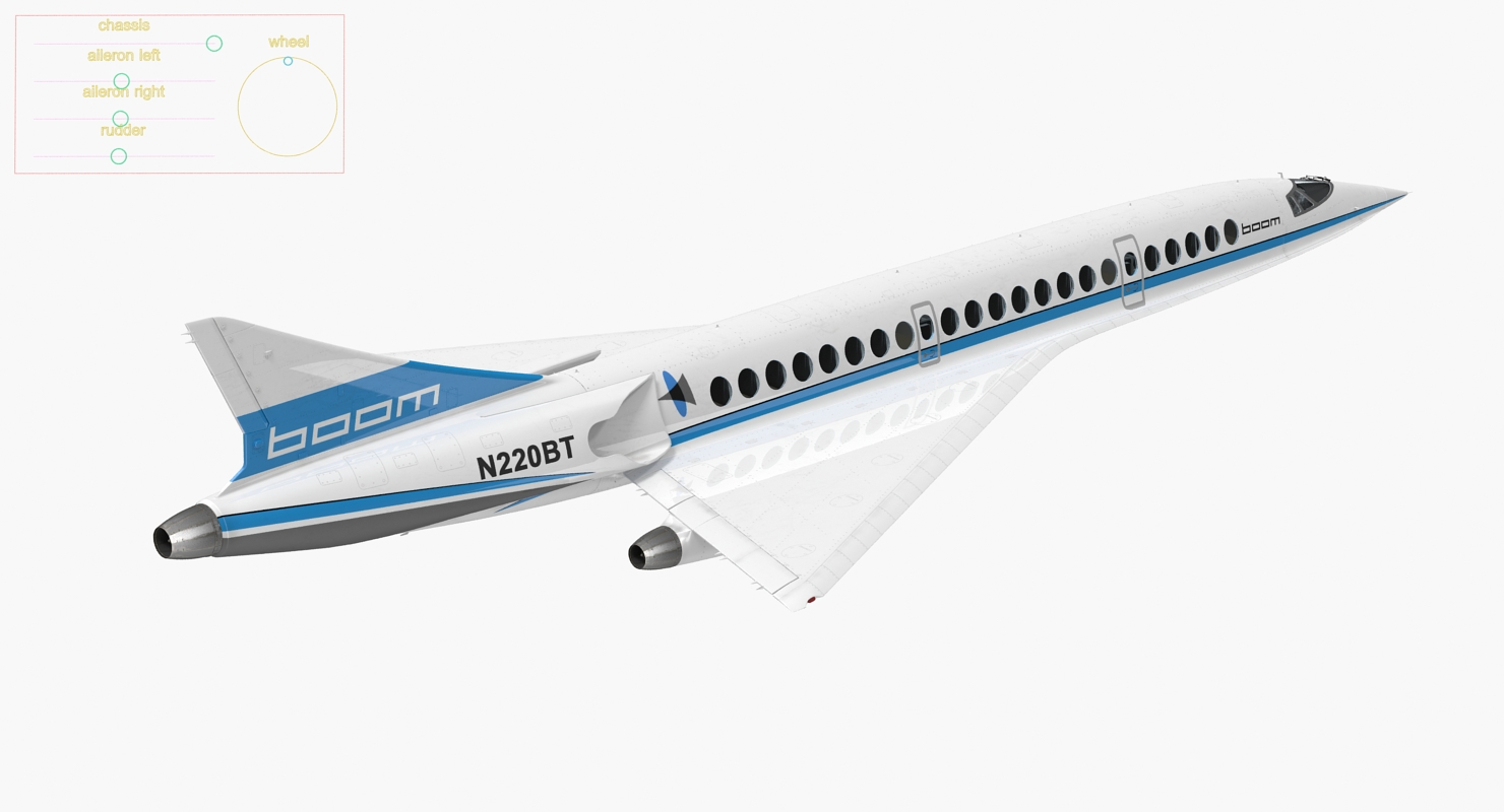 3D Boom Supersonic Jet Rigged