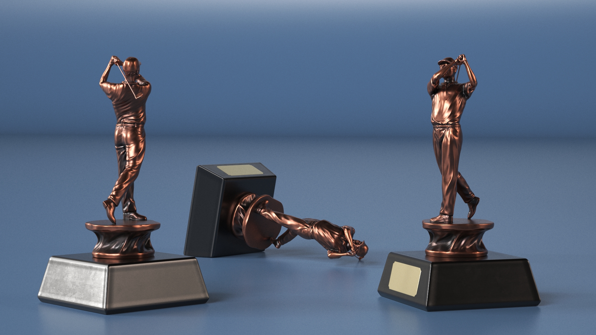 Golf Sport Trophy Bronze 3D model