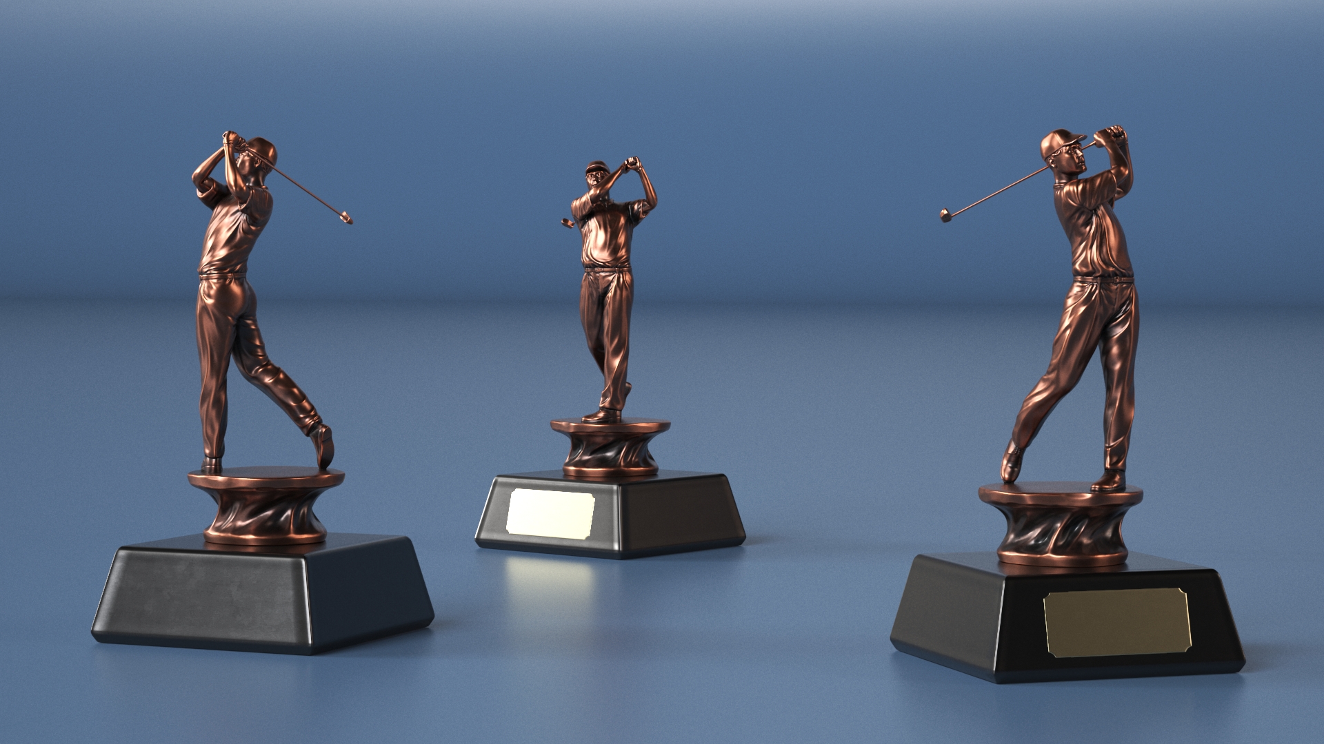 Golf Sport Trophy Bronze 3D model