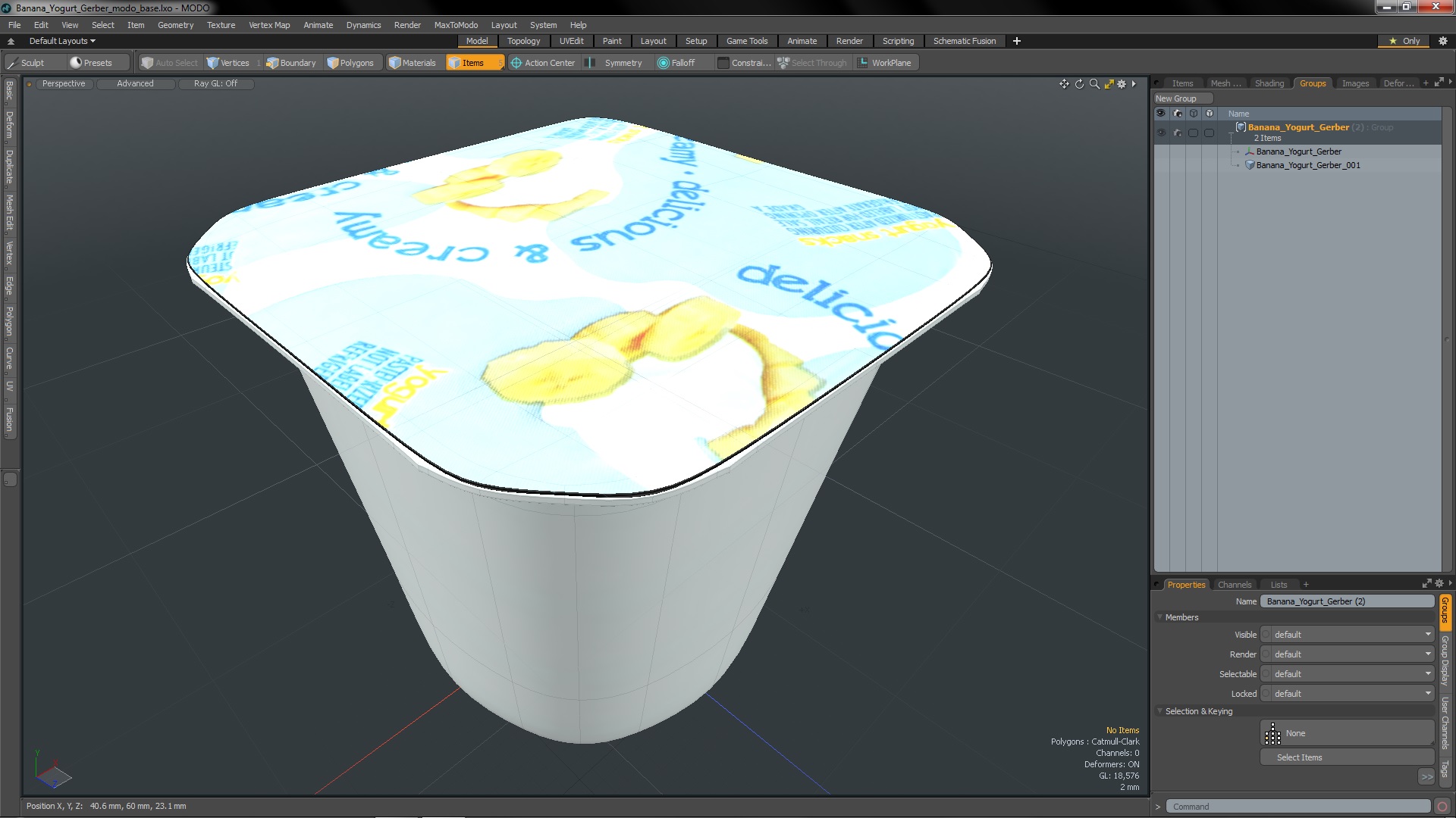 3D model Banana Yogurt Gerber