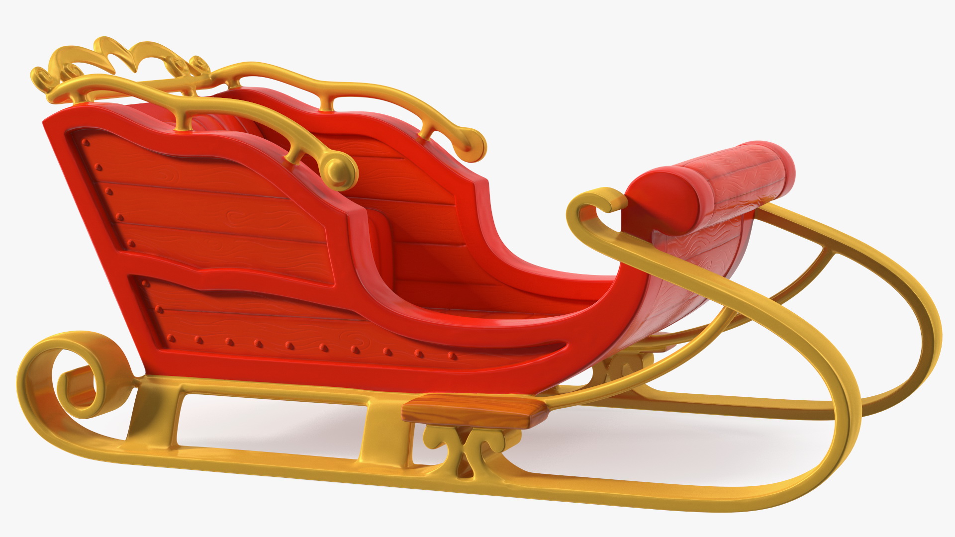 Christmas Decor Santa Sleigh Red 3D