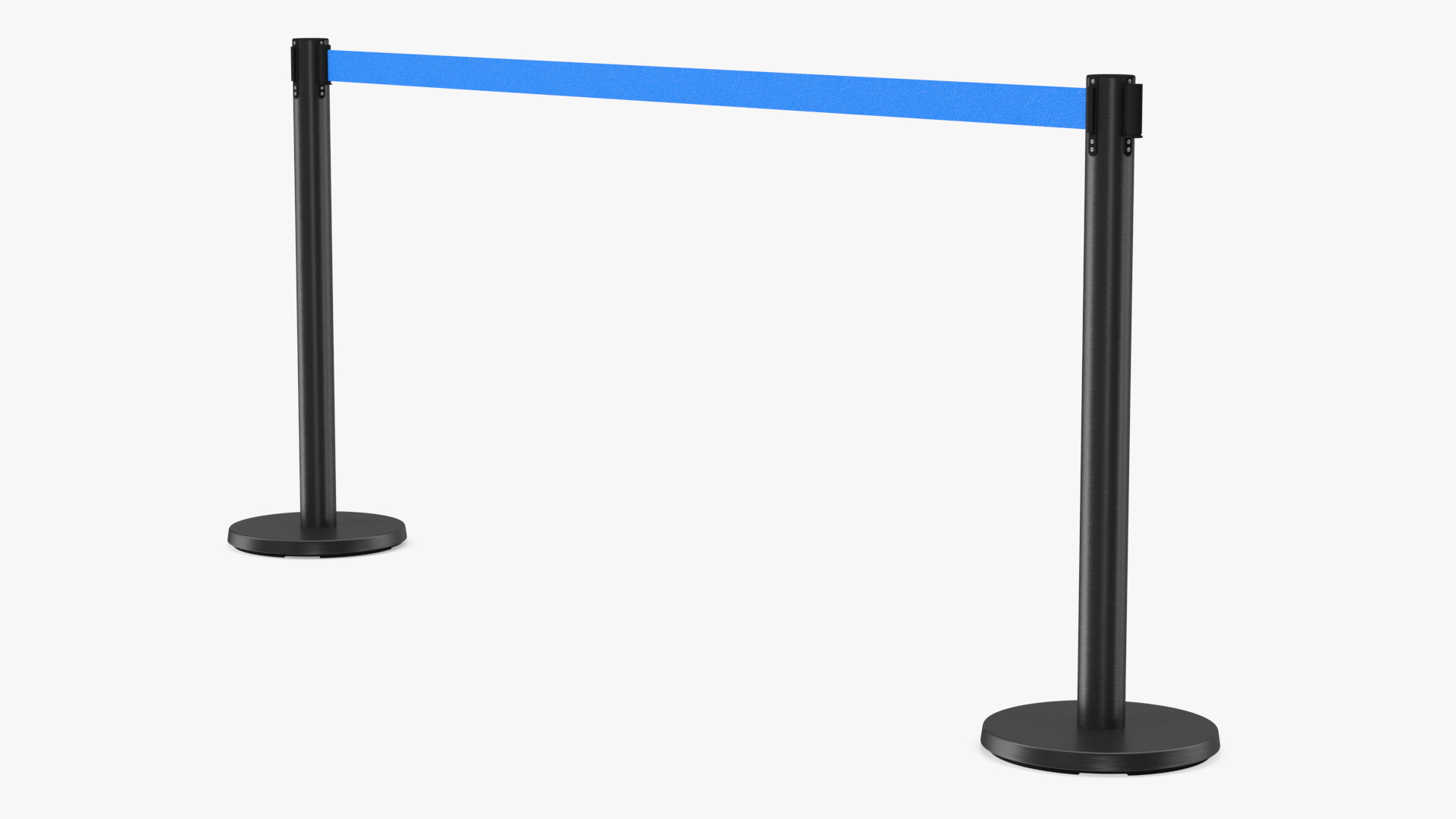 3D model Retractable Blue Belt Black Barrier Stanchion