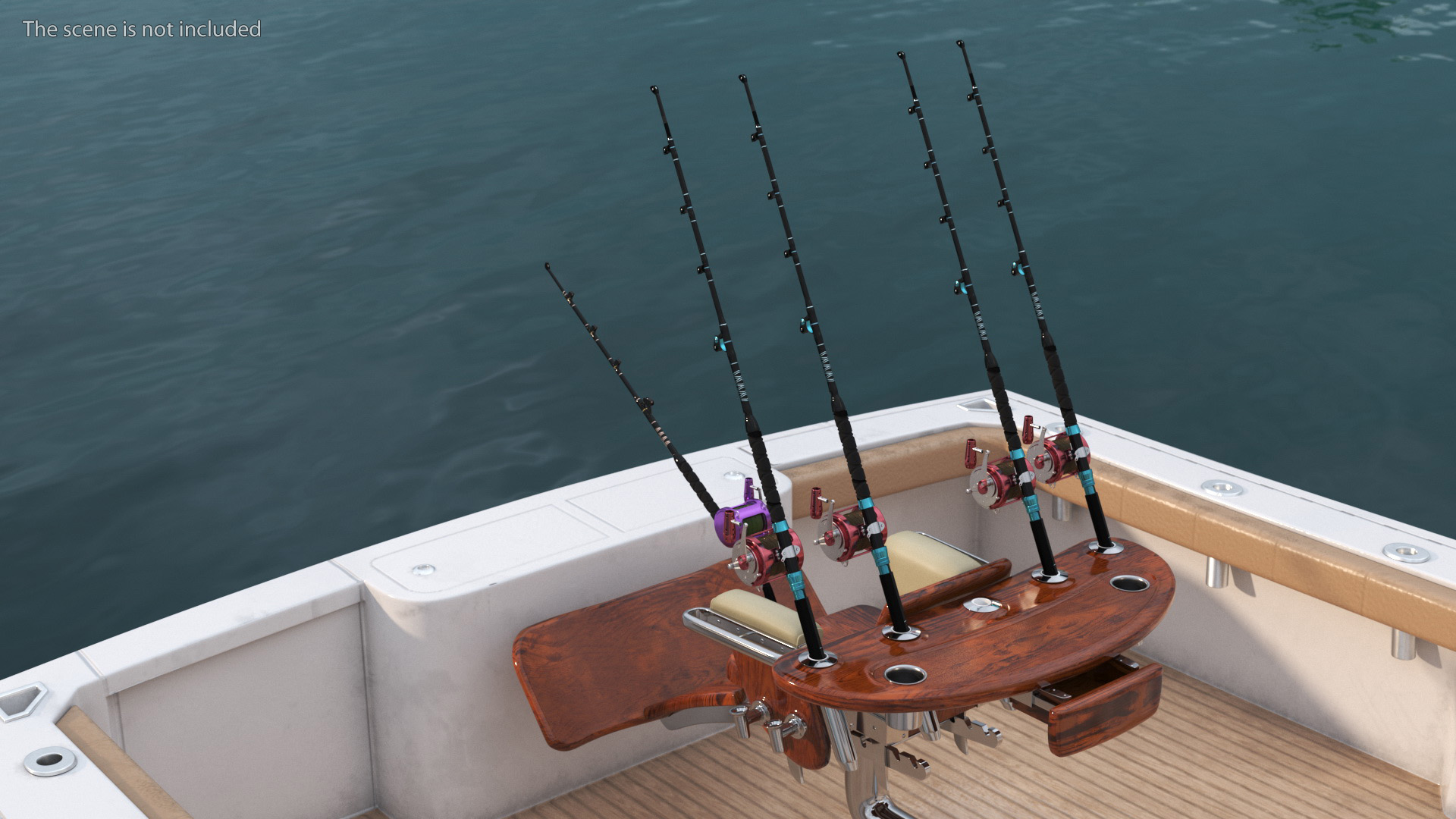 3D Fishing Chair with Rods model