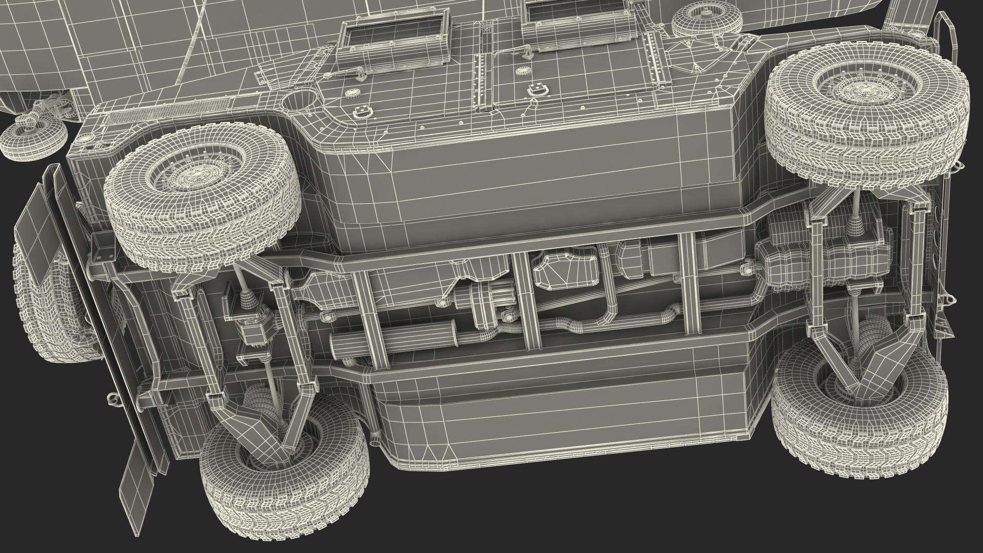 3D US Army Transport Helicopter With Humvee M1151 Rigged model