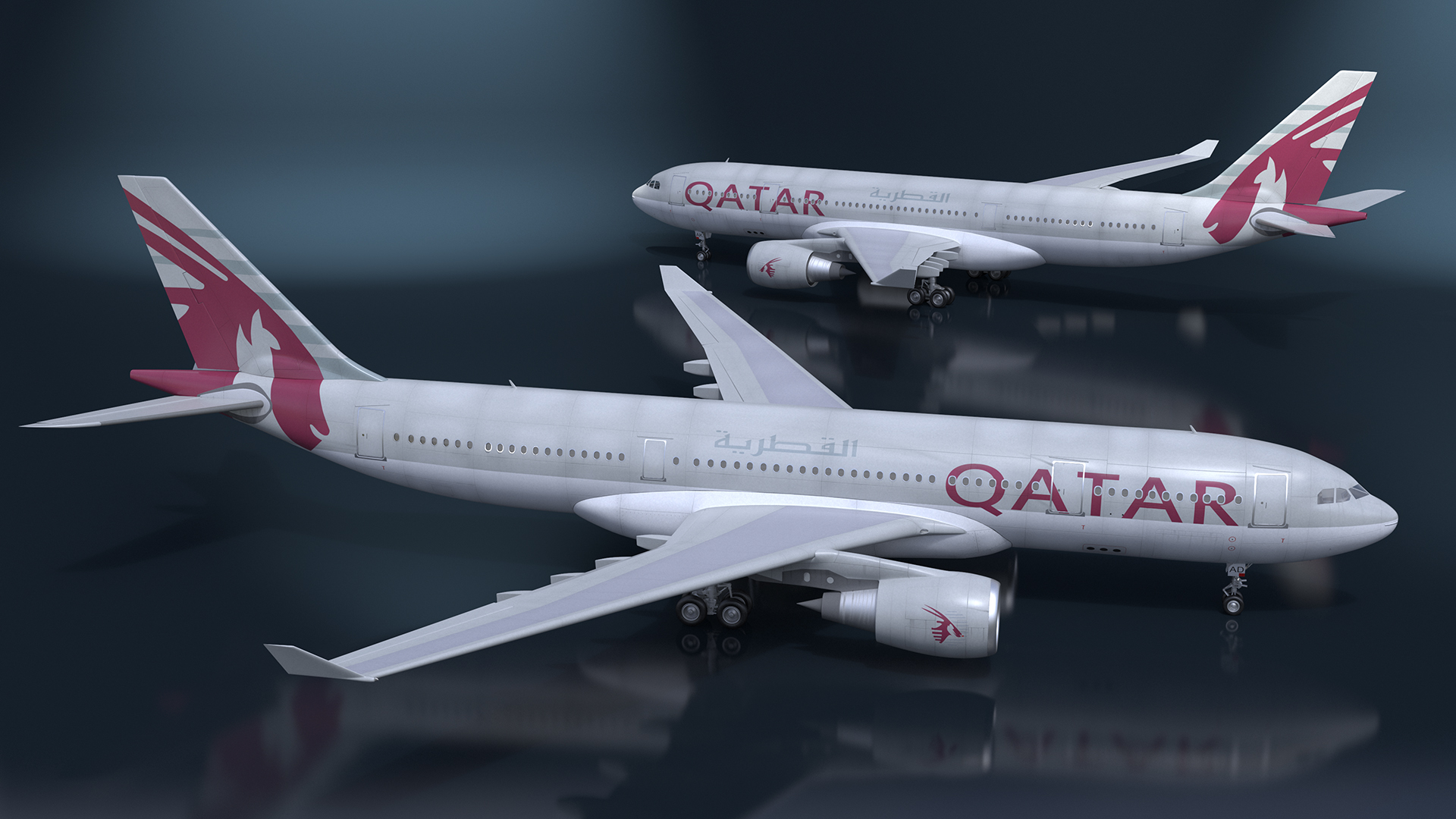 Airbus A330-200 Qatar Airways 3D model