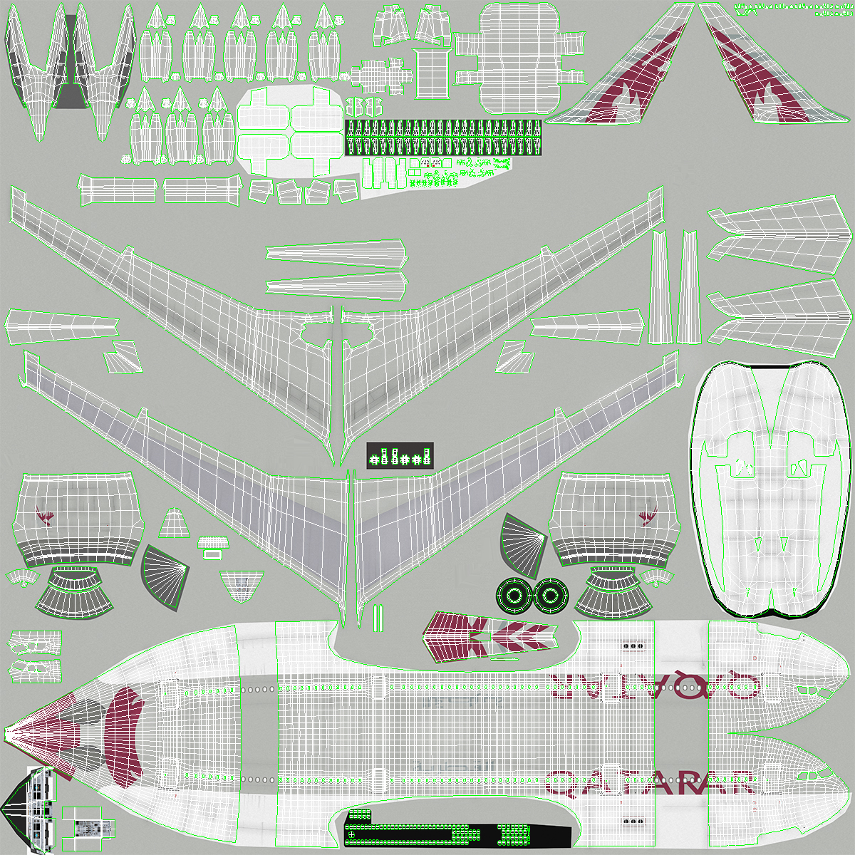 Airbus A330-200 Qatar Airways 3D model