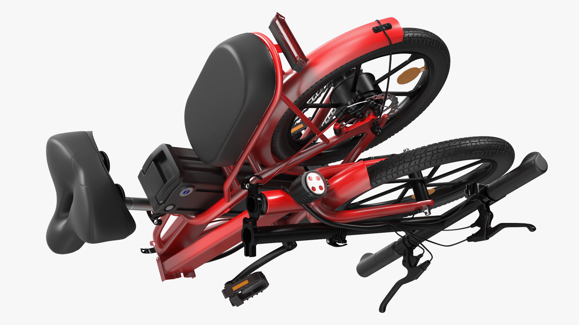 Red Electric Bike Folded 3D model