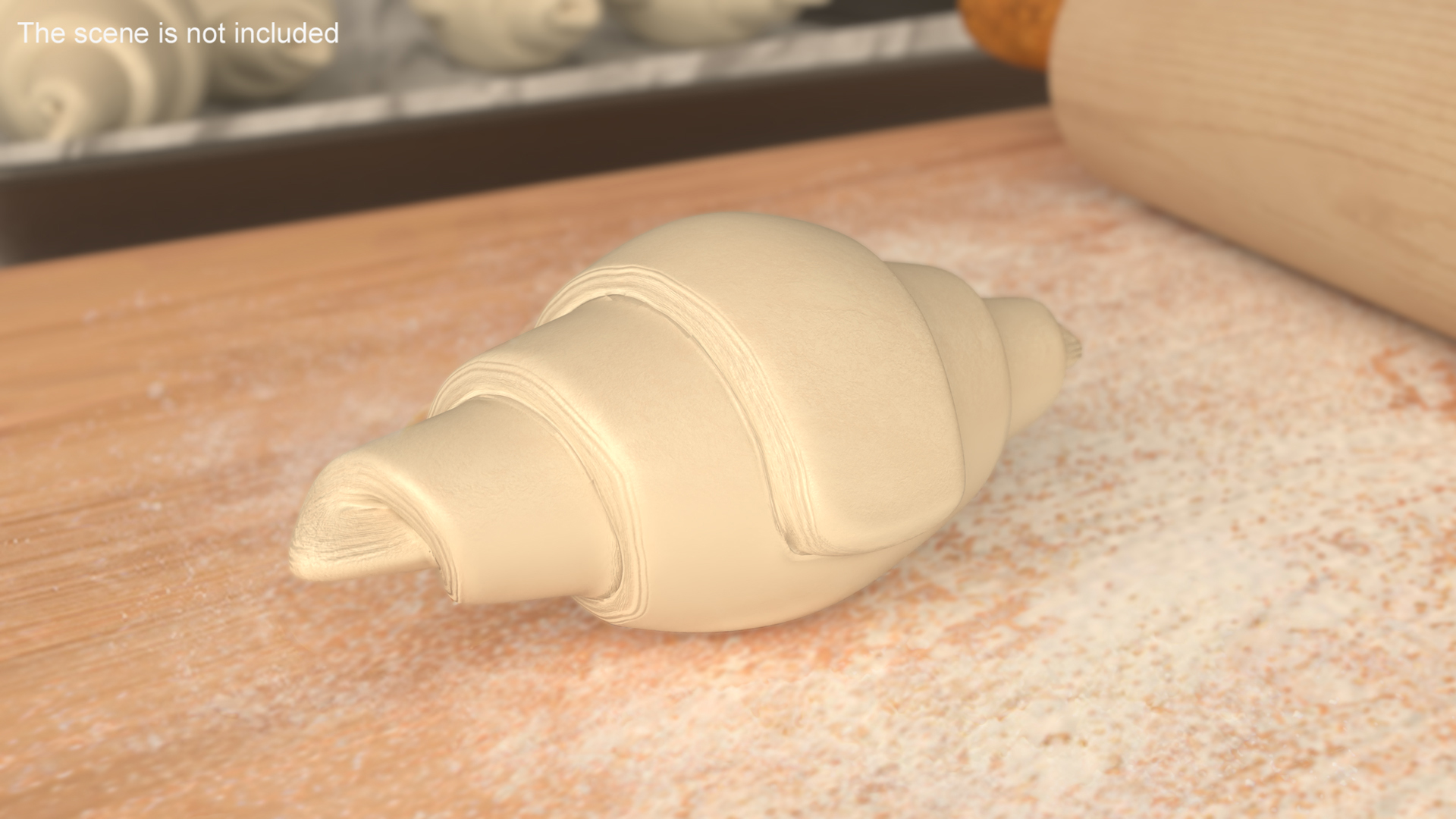 3D French Croissant Raw Dough