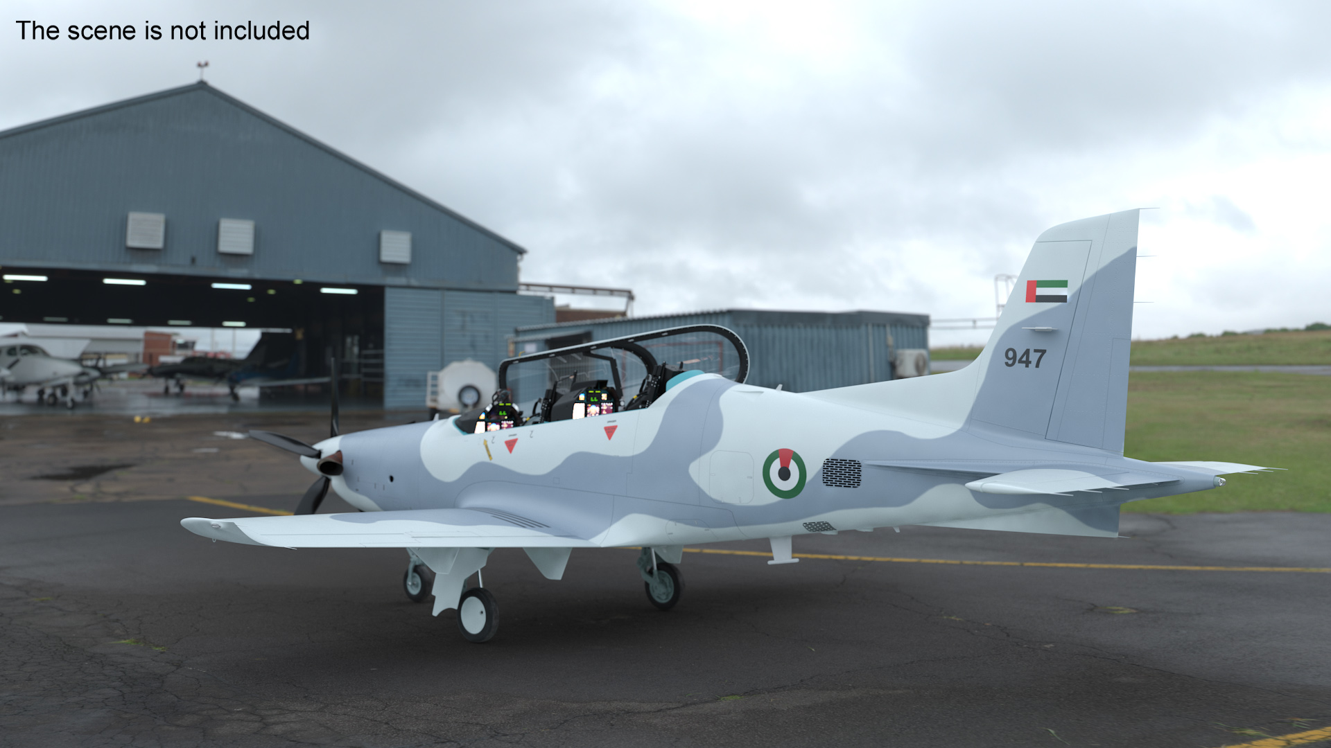 3D Training Aircraft Pilatus PC-21 Grey Rigged model