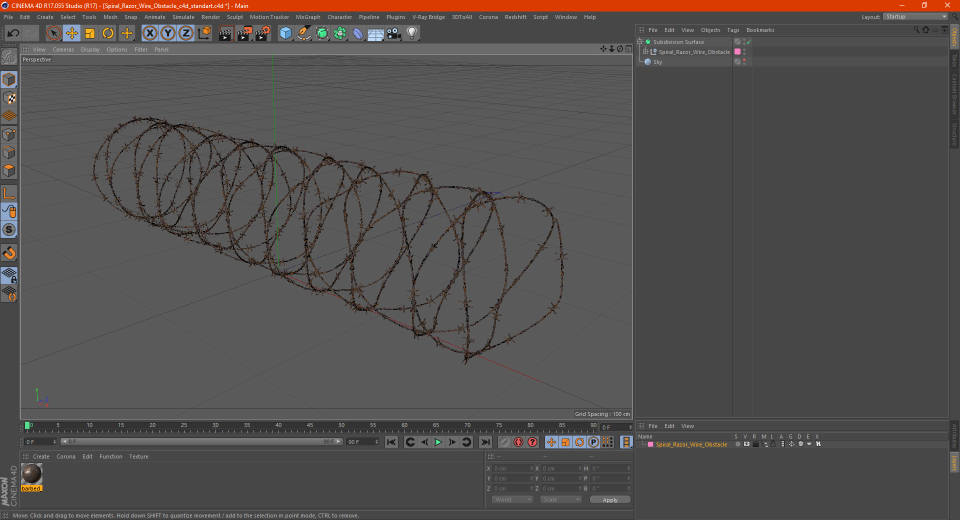 3D Spiral Razor Wire Obstacle