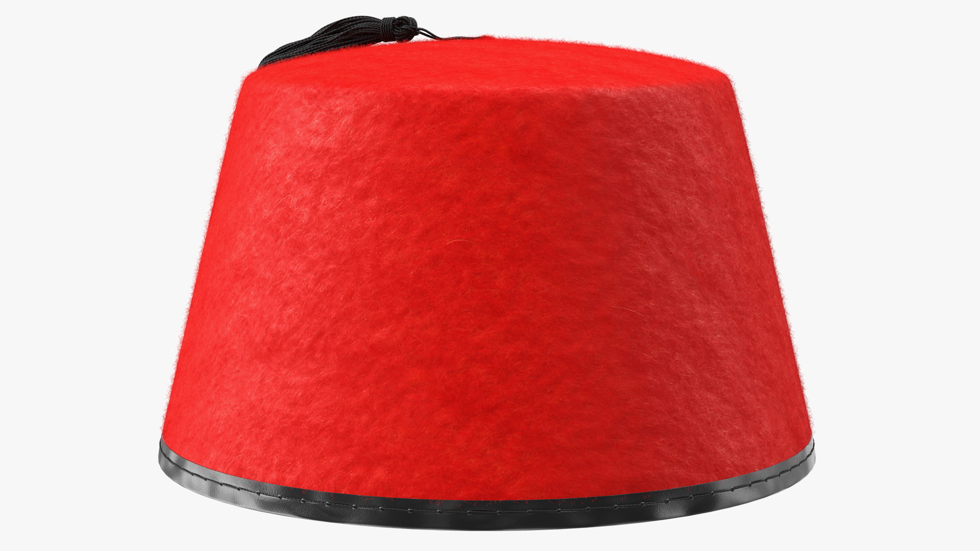 Traditional Arabic Red Fez Hat With Black Tassel Fur 3D