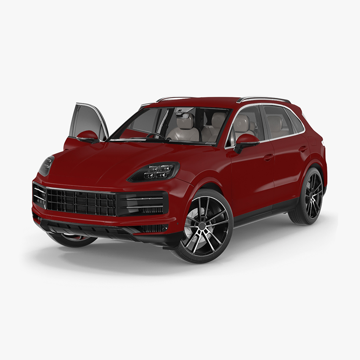 3D Luxury AWD 4dr SUV Red Rigged for Maya model