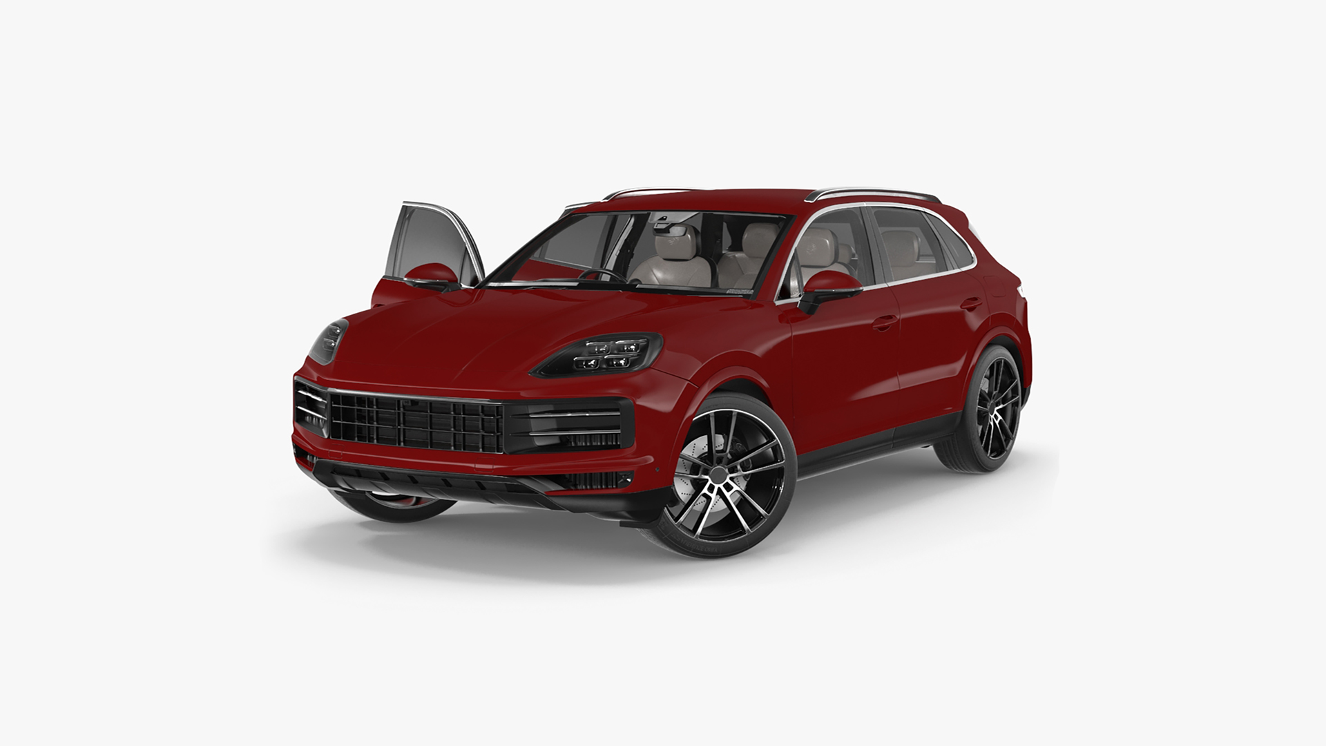 3D Luxury AWD 4dr SUV Red Rigged for Maya model