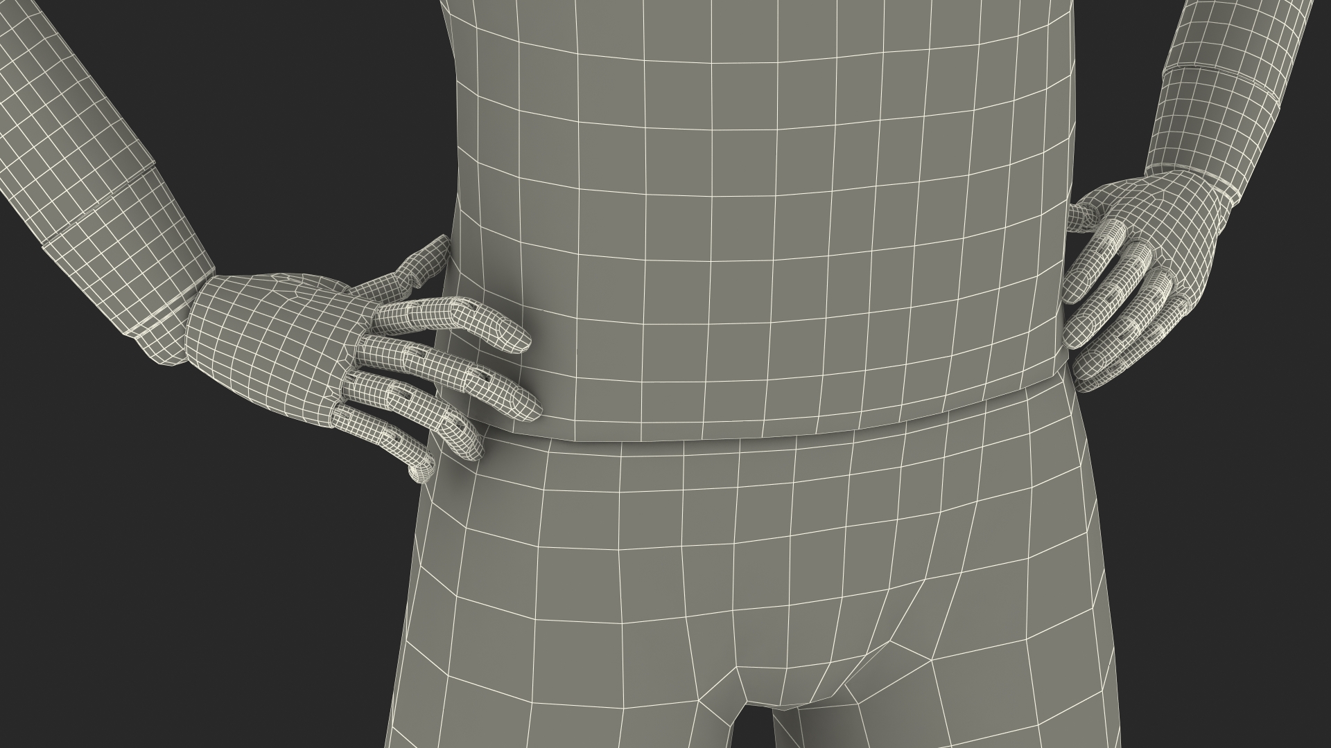 3D model Flexible Manikin Hands On Hips