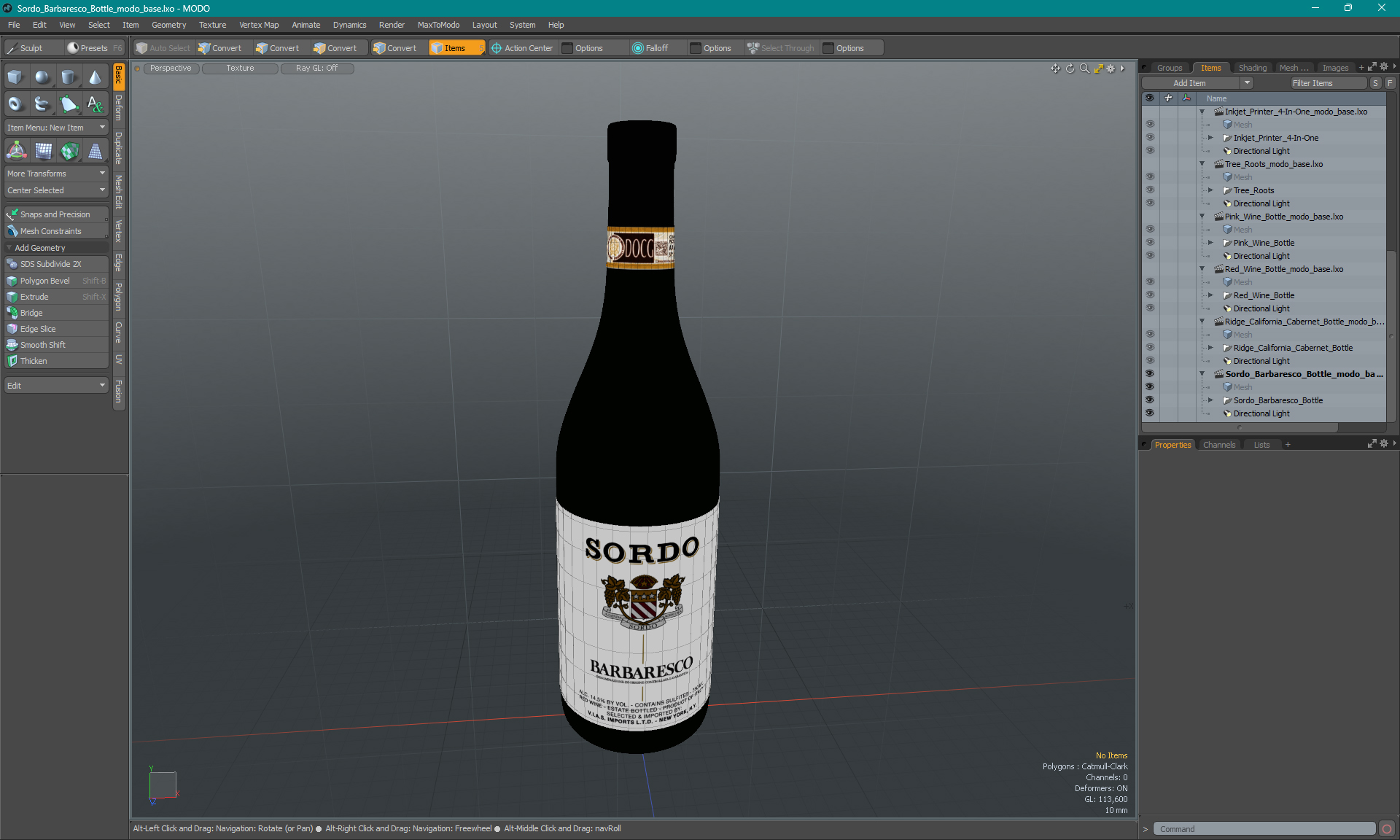 3D Sordo Barbaresco Bottle model