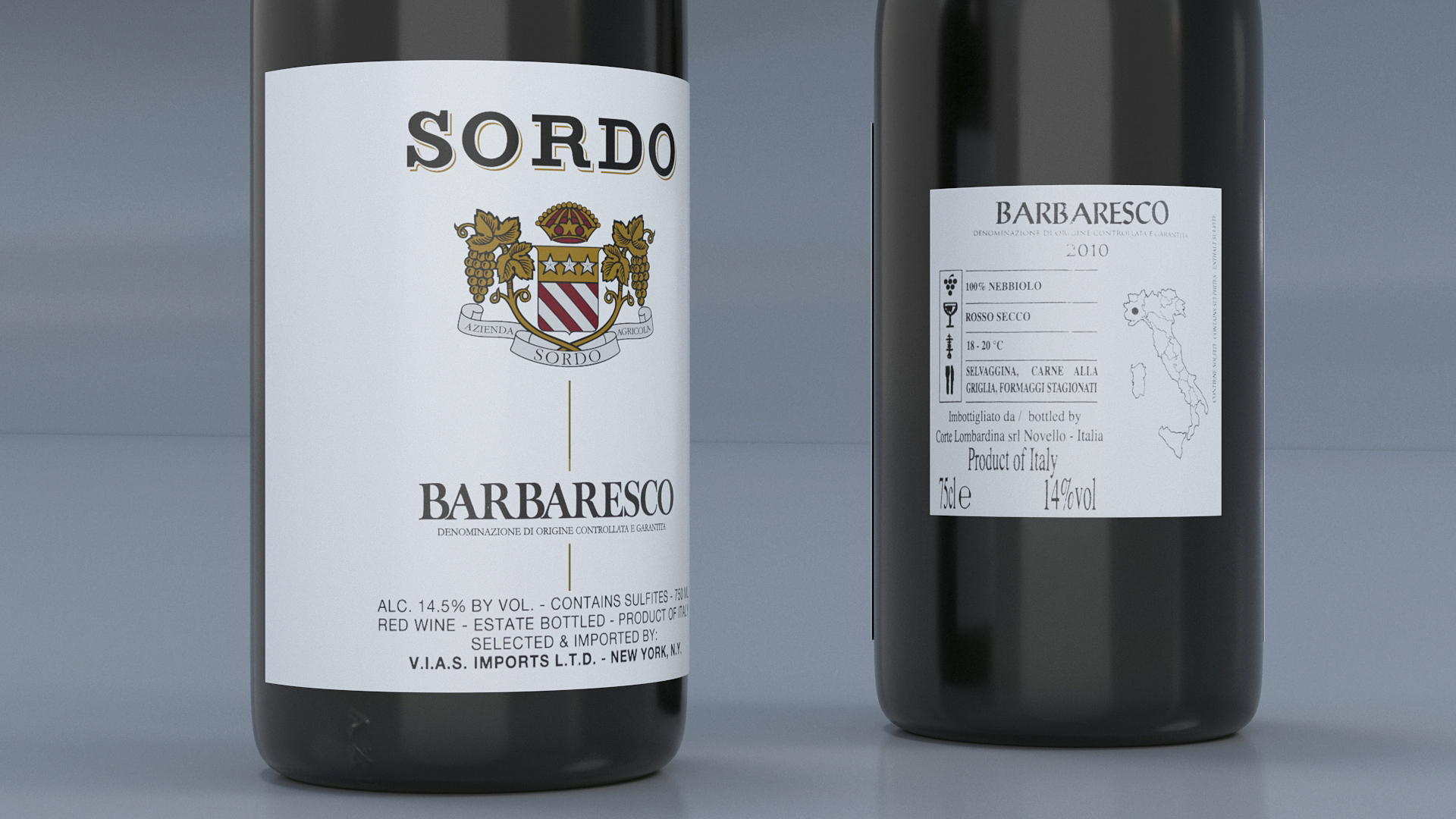 3D Sordo Barbaresco Bottle model