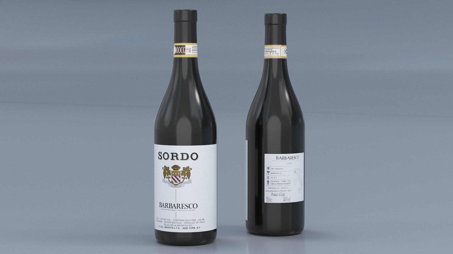 3D Sordo Barbaresco Bottle model