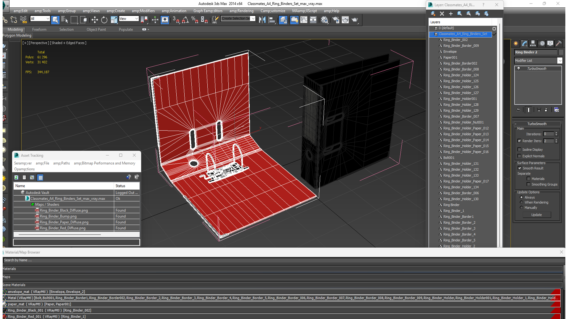 3D model Classmates A4 Ring Binders Set