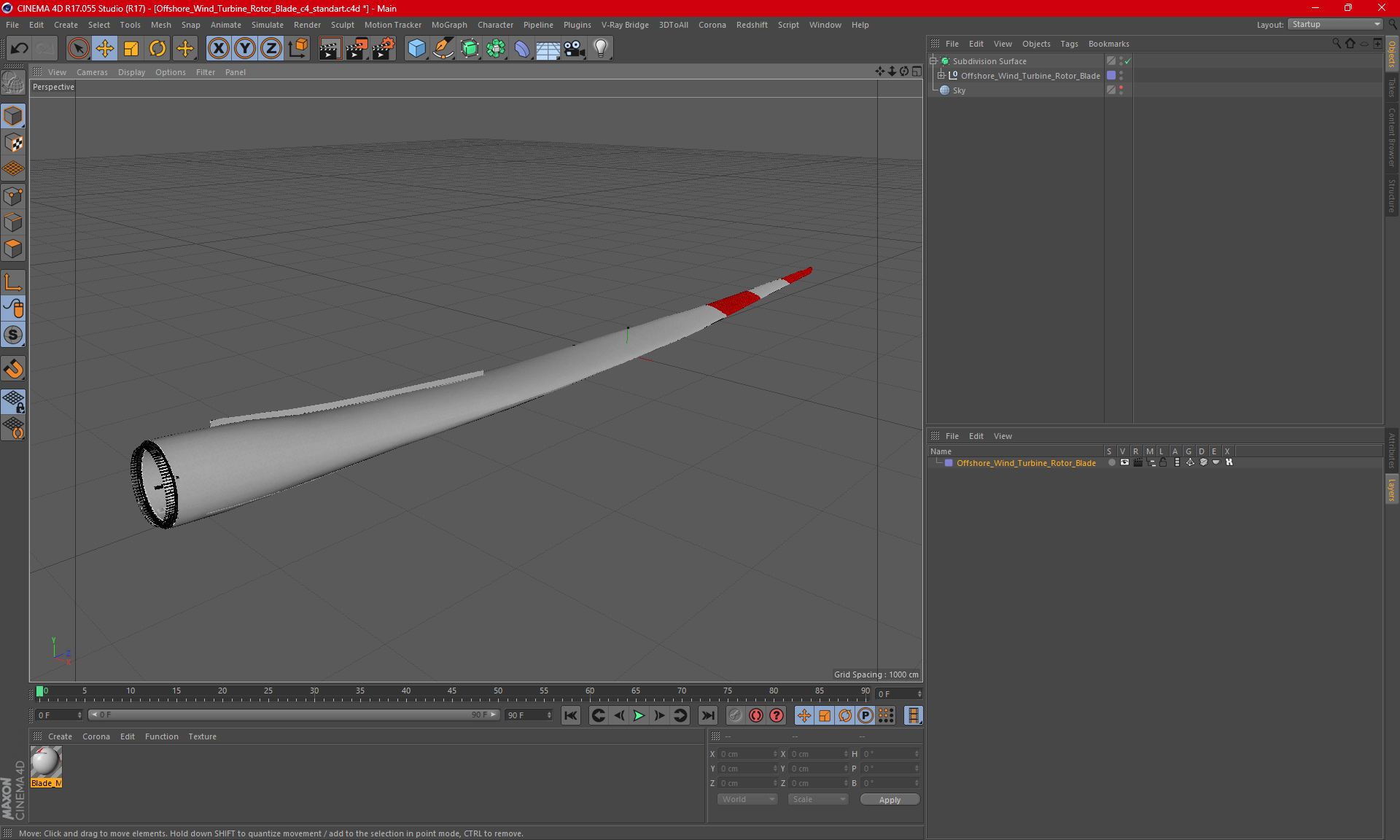 3D Offshore Wind Turbine Rotor Blade model