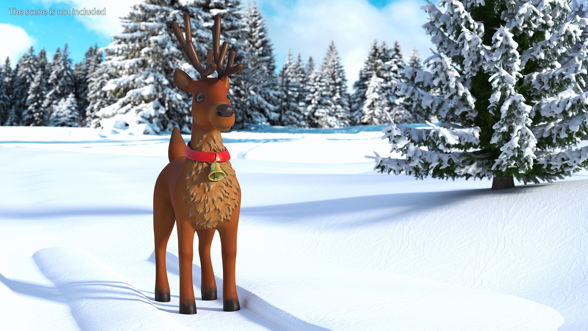 Christmas Reindeer Cartoon Basic Pose 3D