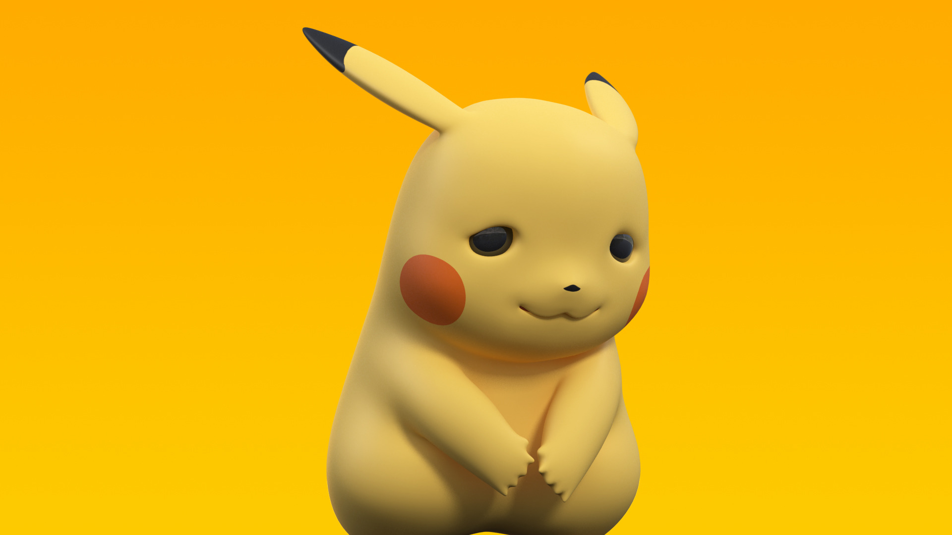 3D Sad Pikachu Character