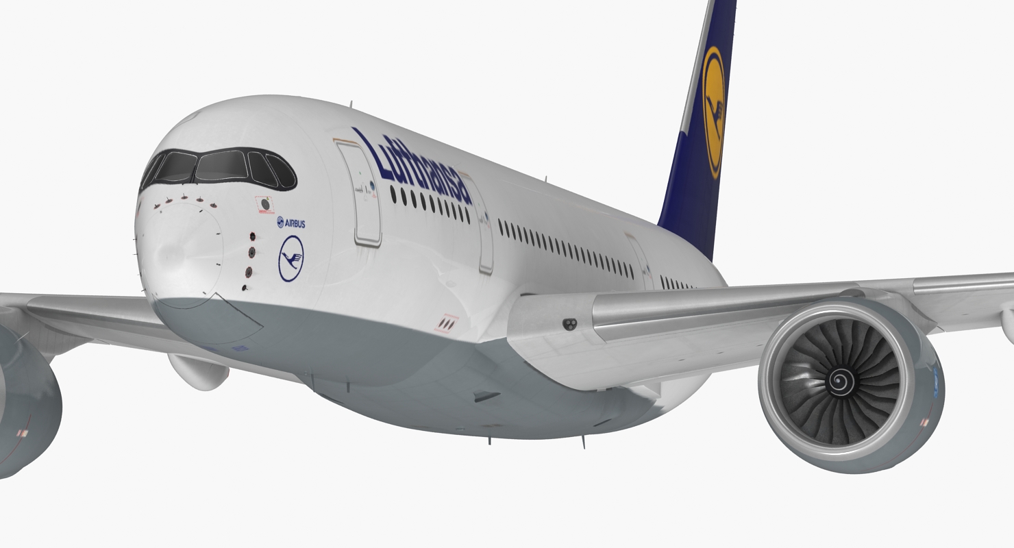 Airbus A350 800 Lufthansa Rigged 3D