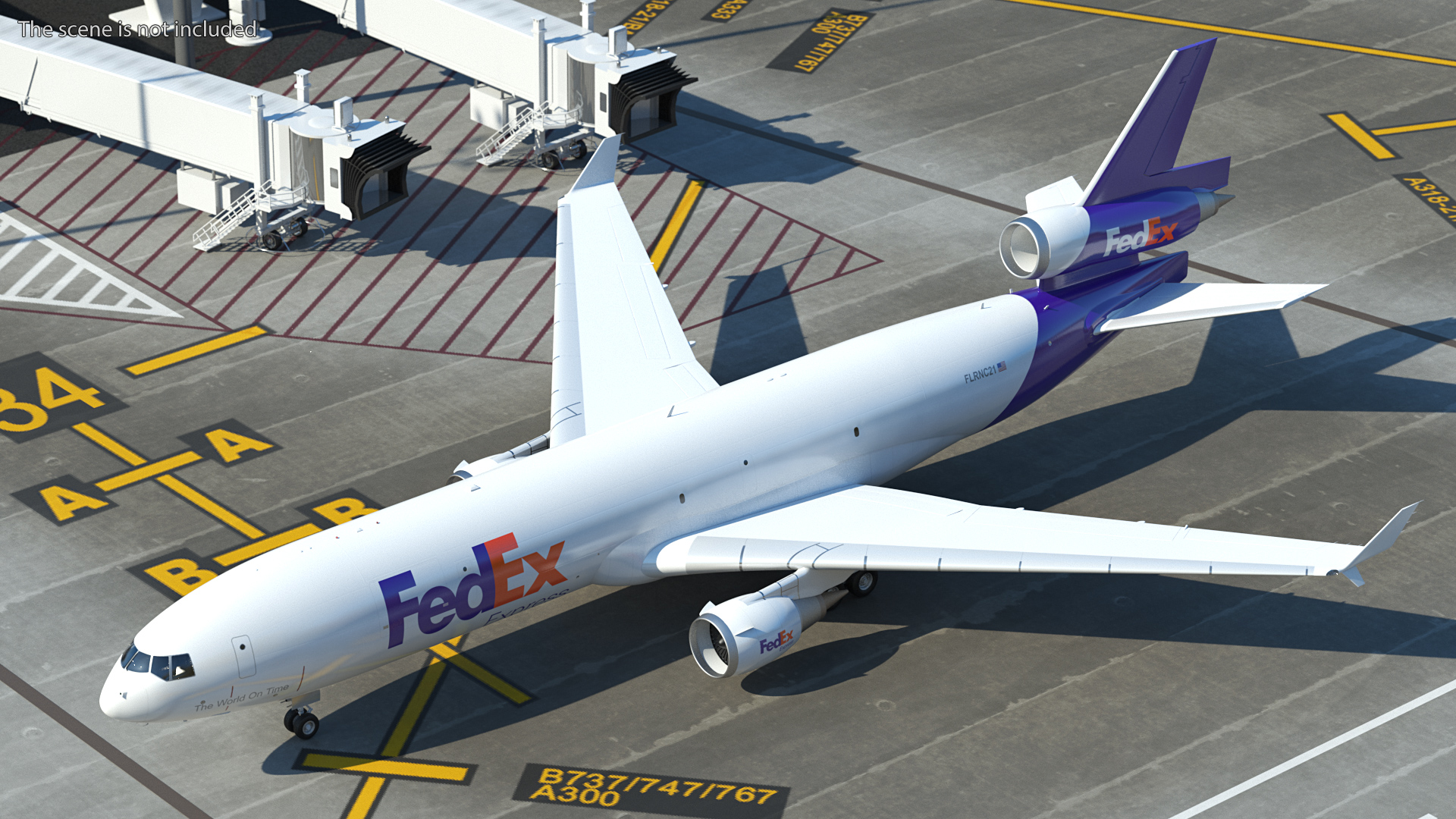 3D model McDonnell Douglas MD11 Tri Jet Airliner FedEx