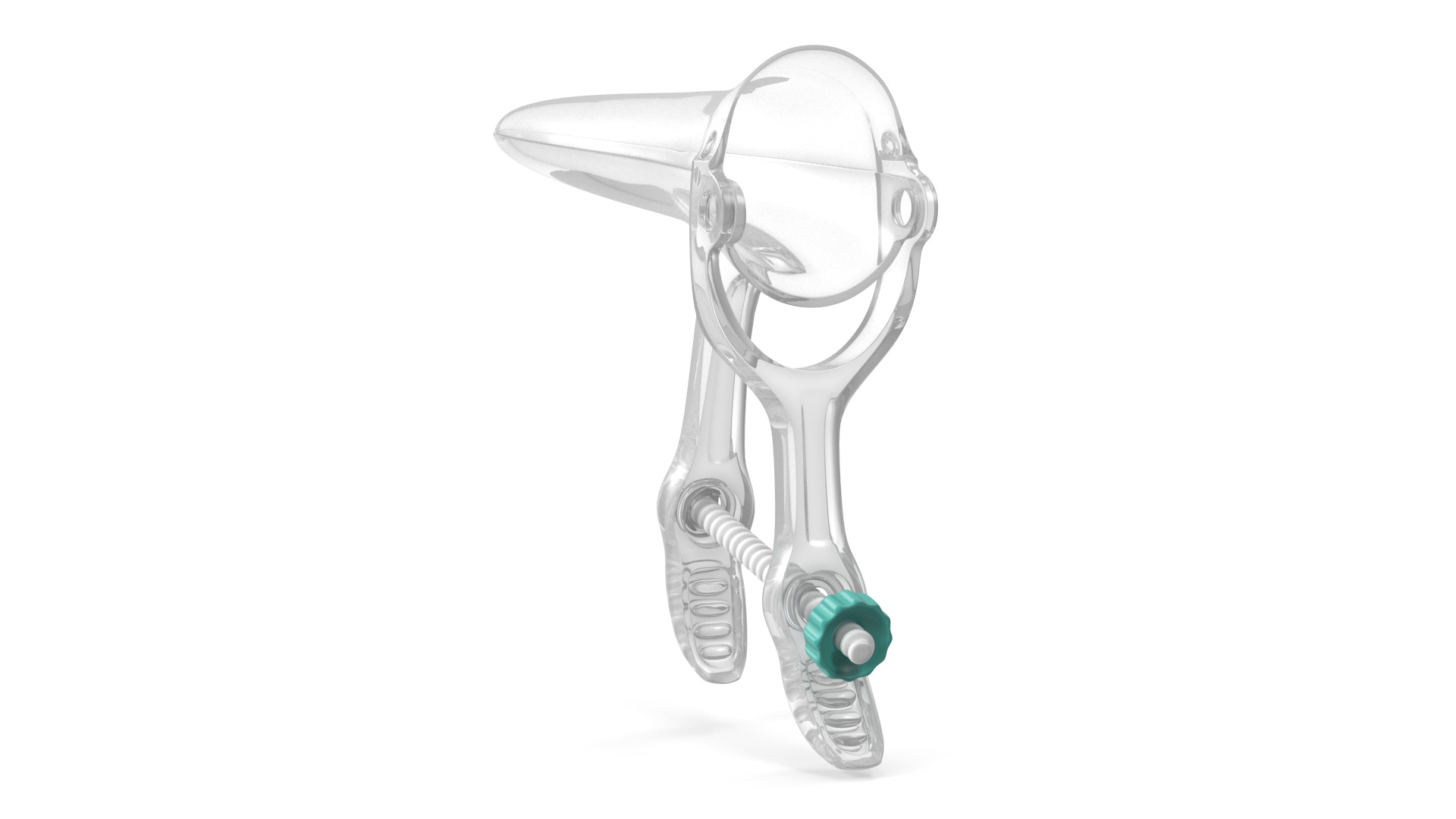 Plastic Vaginal Speculum Closed Green 3D