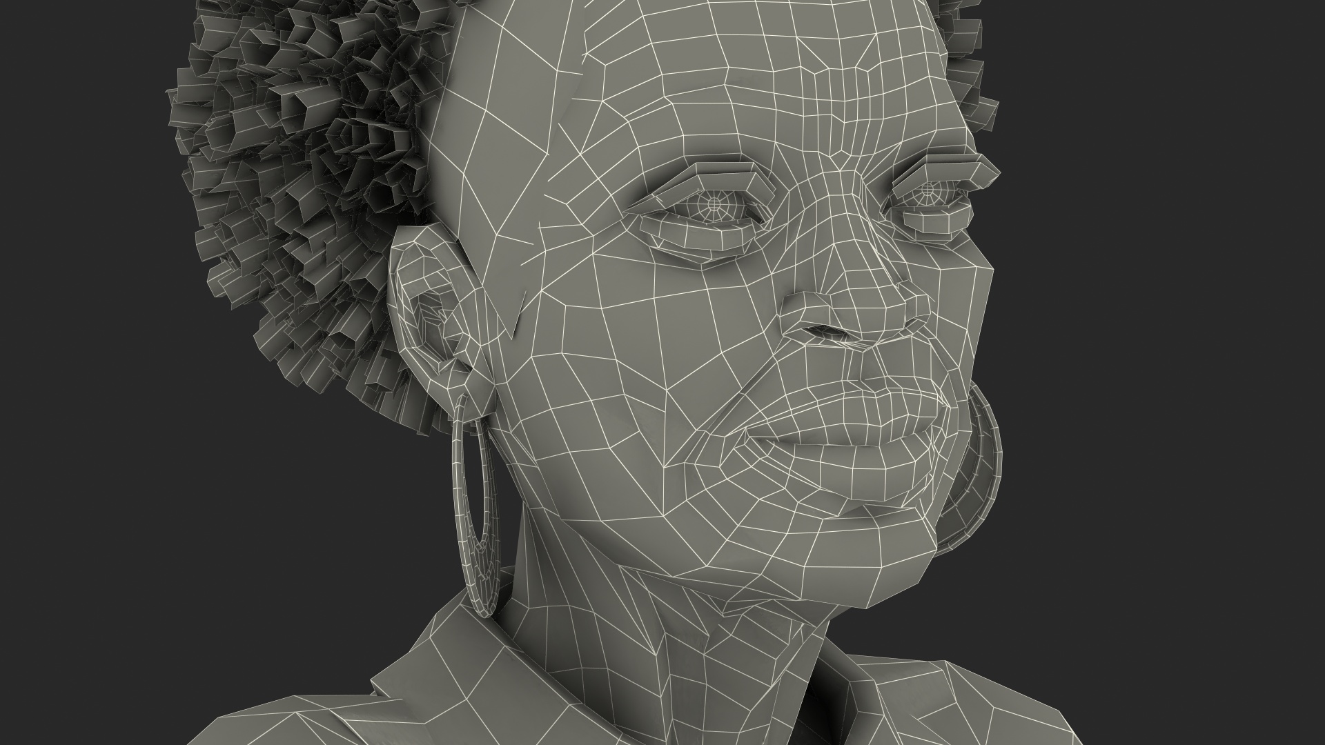 3D model Afro American Old Lady Everyday Style Sitting