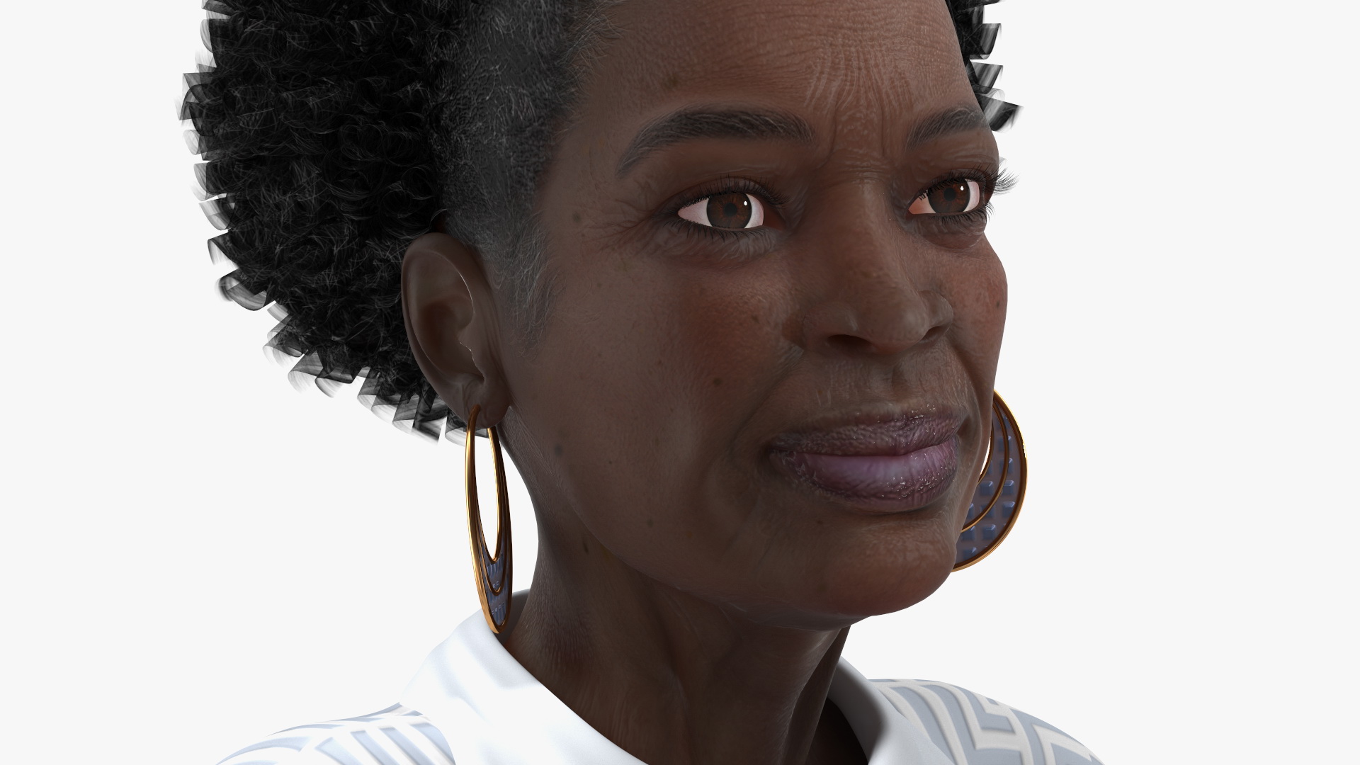 3D model Afro American Old Lady Everyday Style Sitting