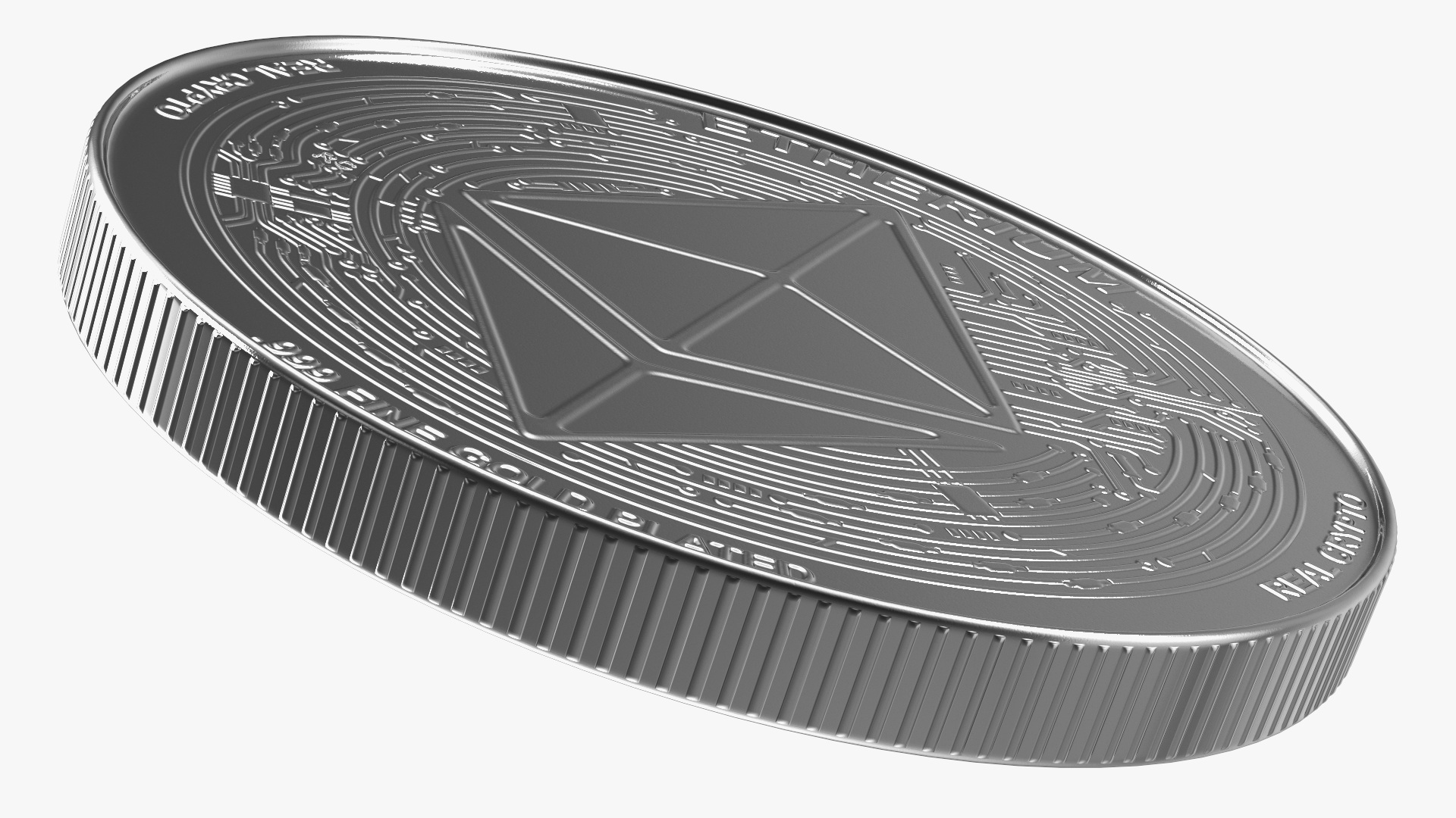 Ethereum ETH Silver Coin 3D model