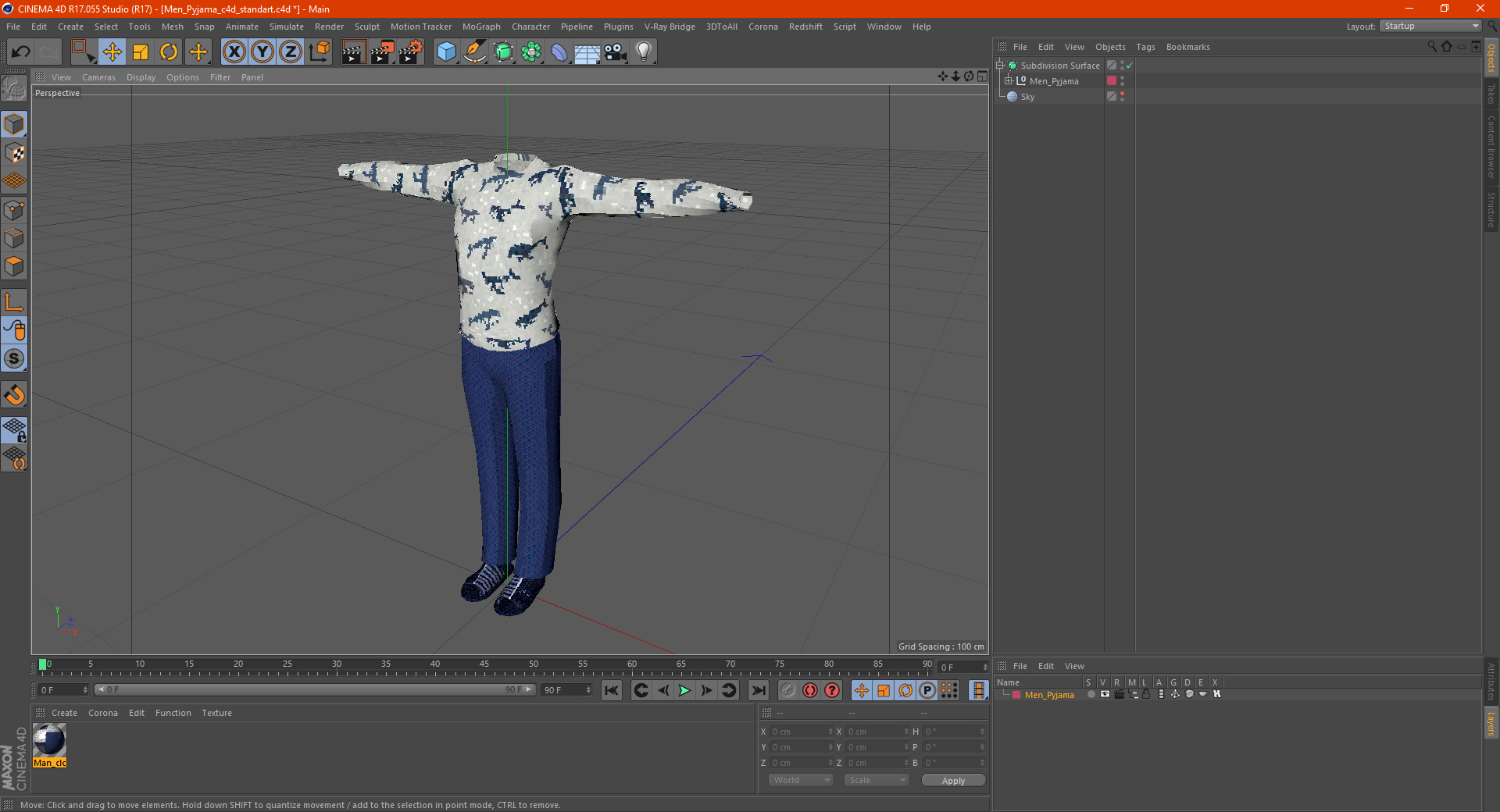 3D model Men Pyjama