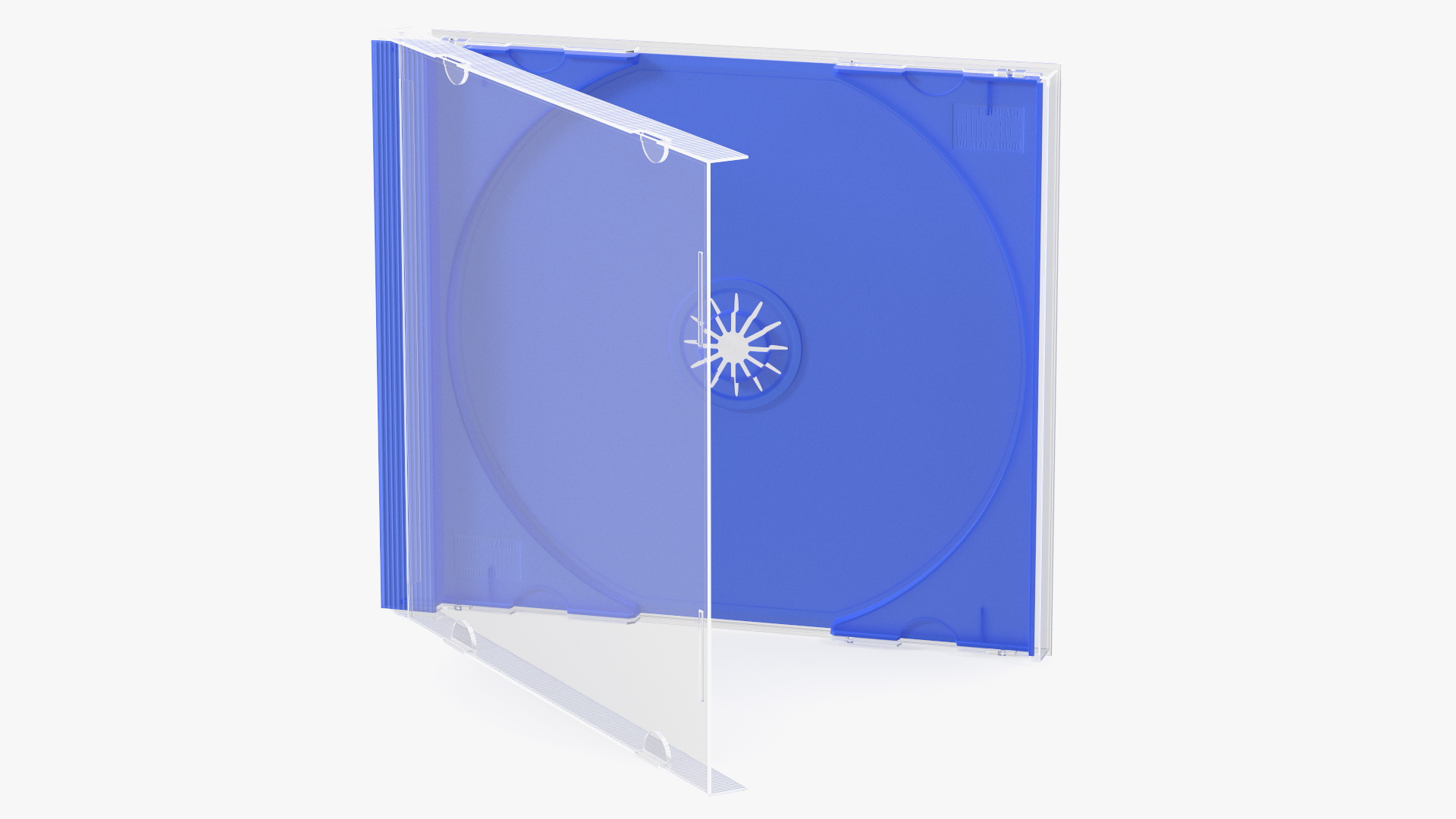 3D Single Clear CD Jewel Case with Blue Tray