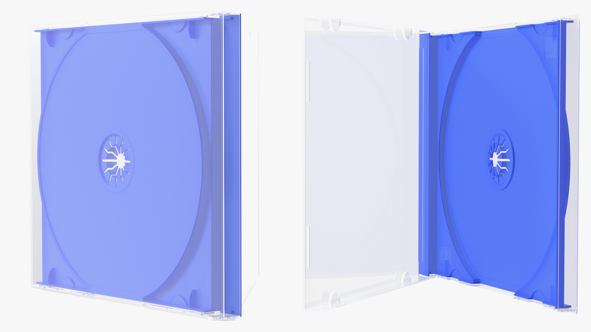 3D Single Clear CD Jewel Case with Blue Tray