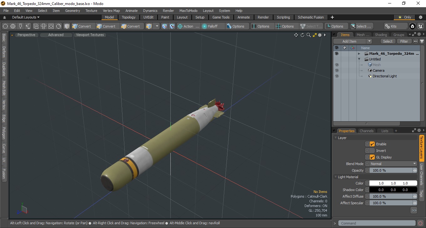 Mark 46 Torpedo 324mm Caliber 3D model