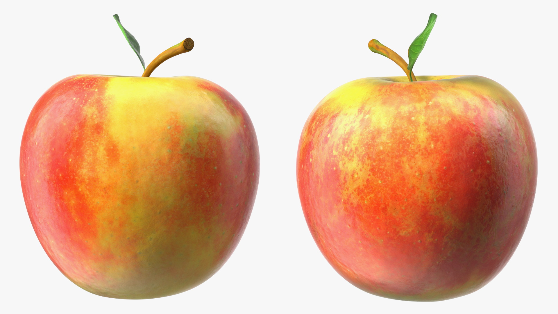 3D model Realistic Apple with Leaf