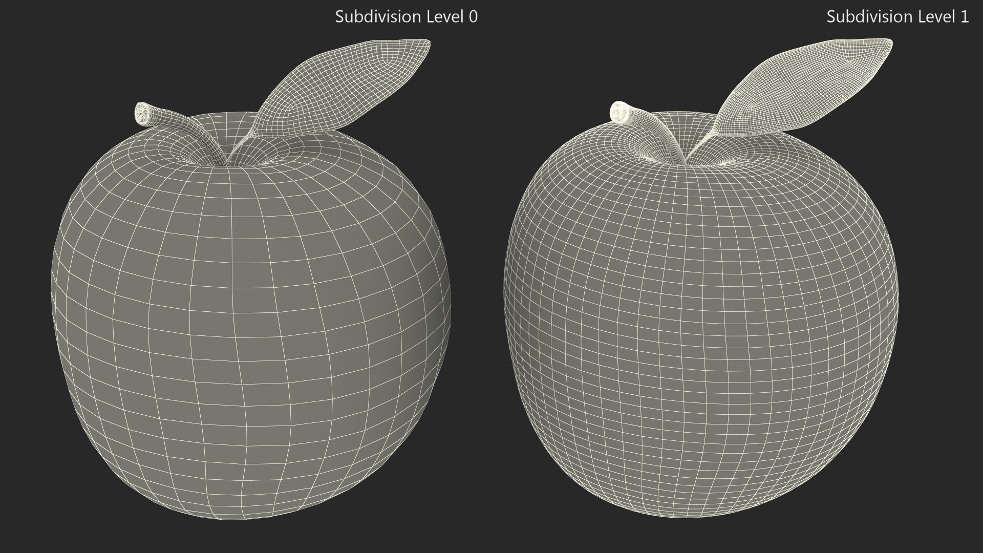 3D model Realistic Apple with Leaf