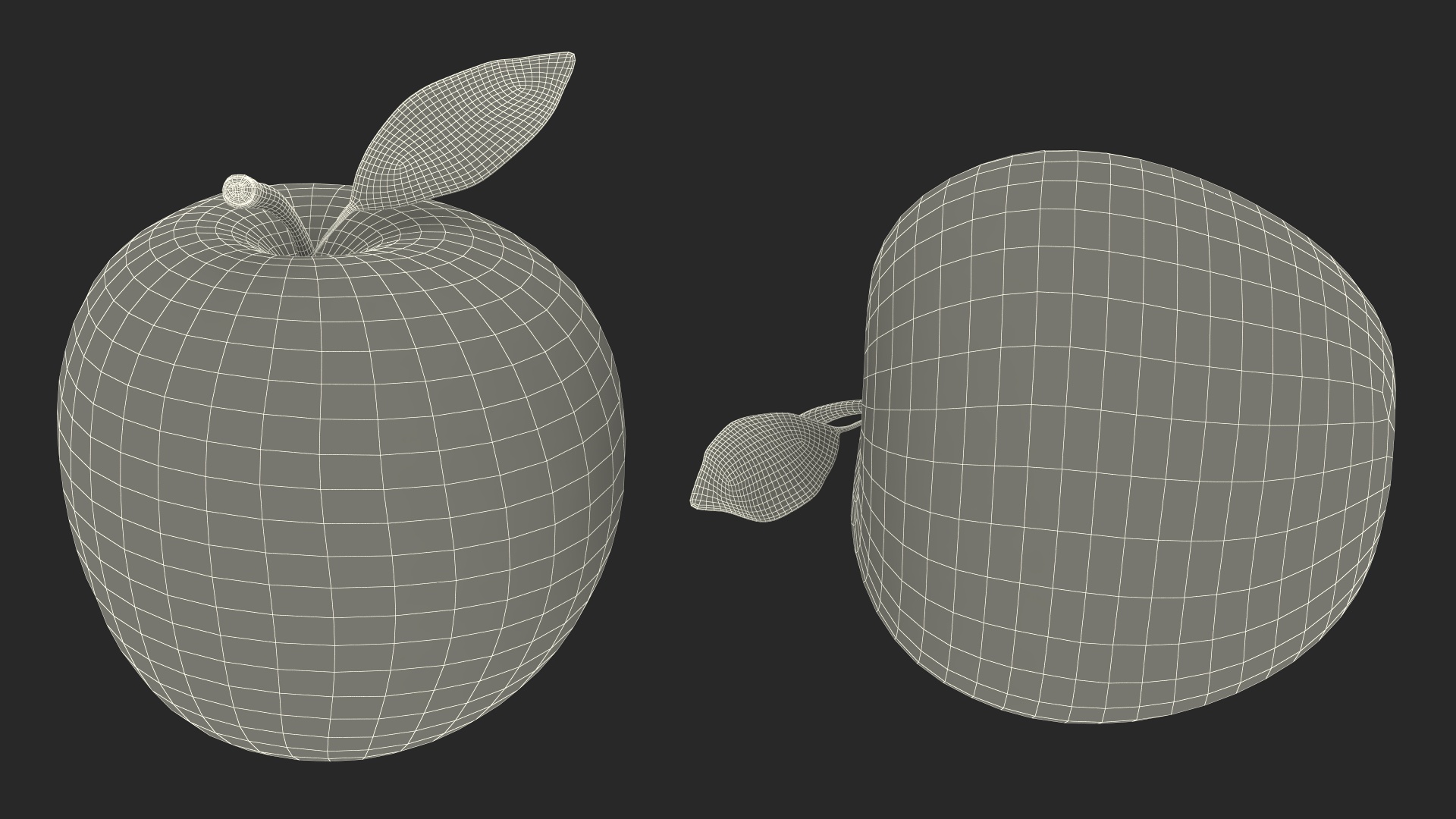 3D model Realistic Apple with Leaf