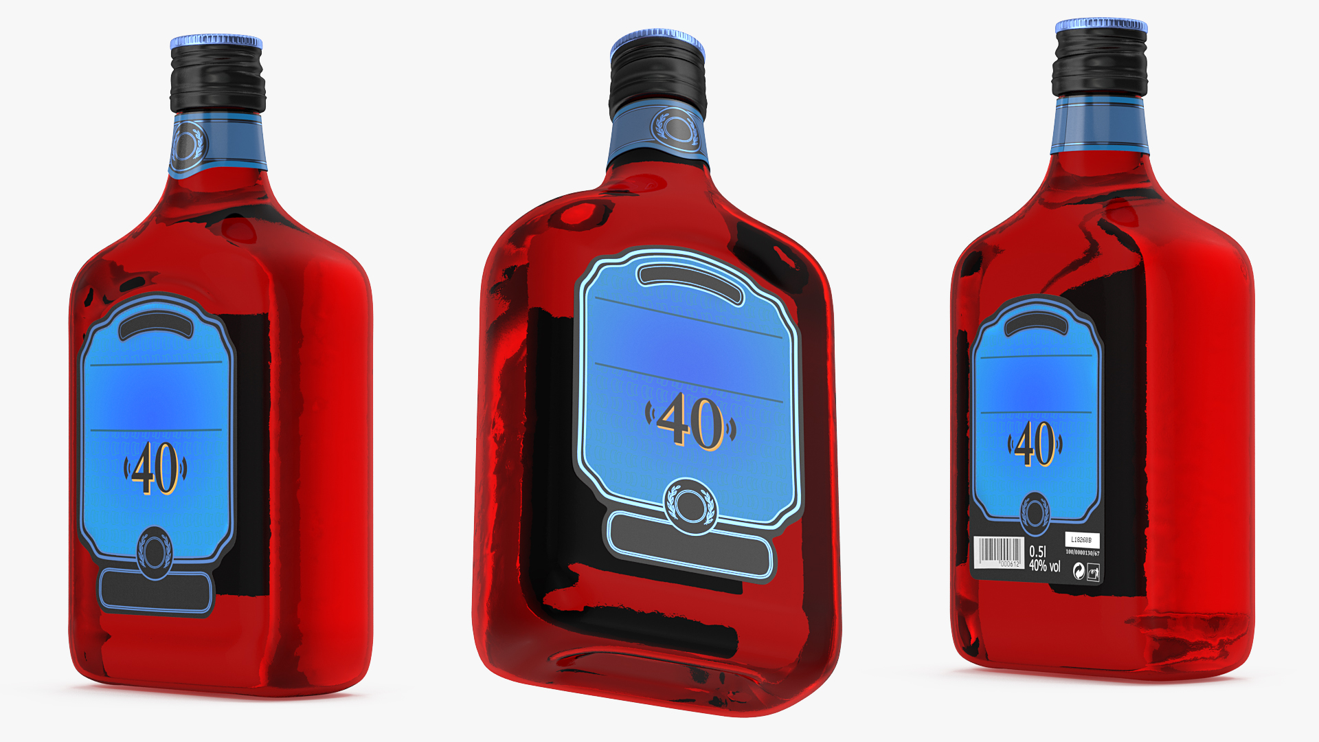 Rum Bottle 40 vol 3D