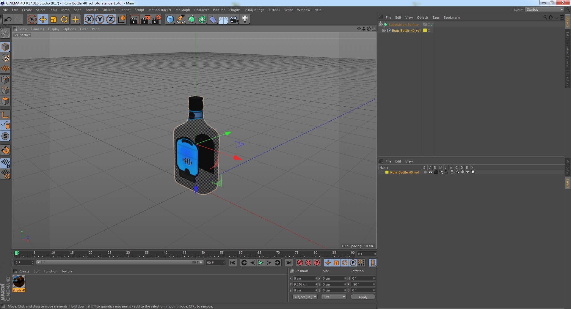 Rum Bottle 40 vol 3D