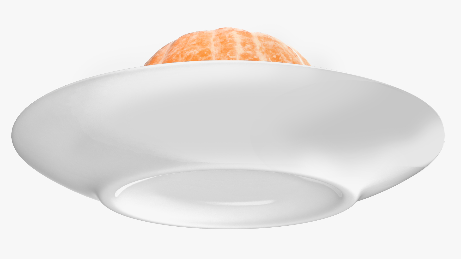 Peeled Tangerine Fruit on White Plate 3D