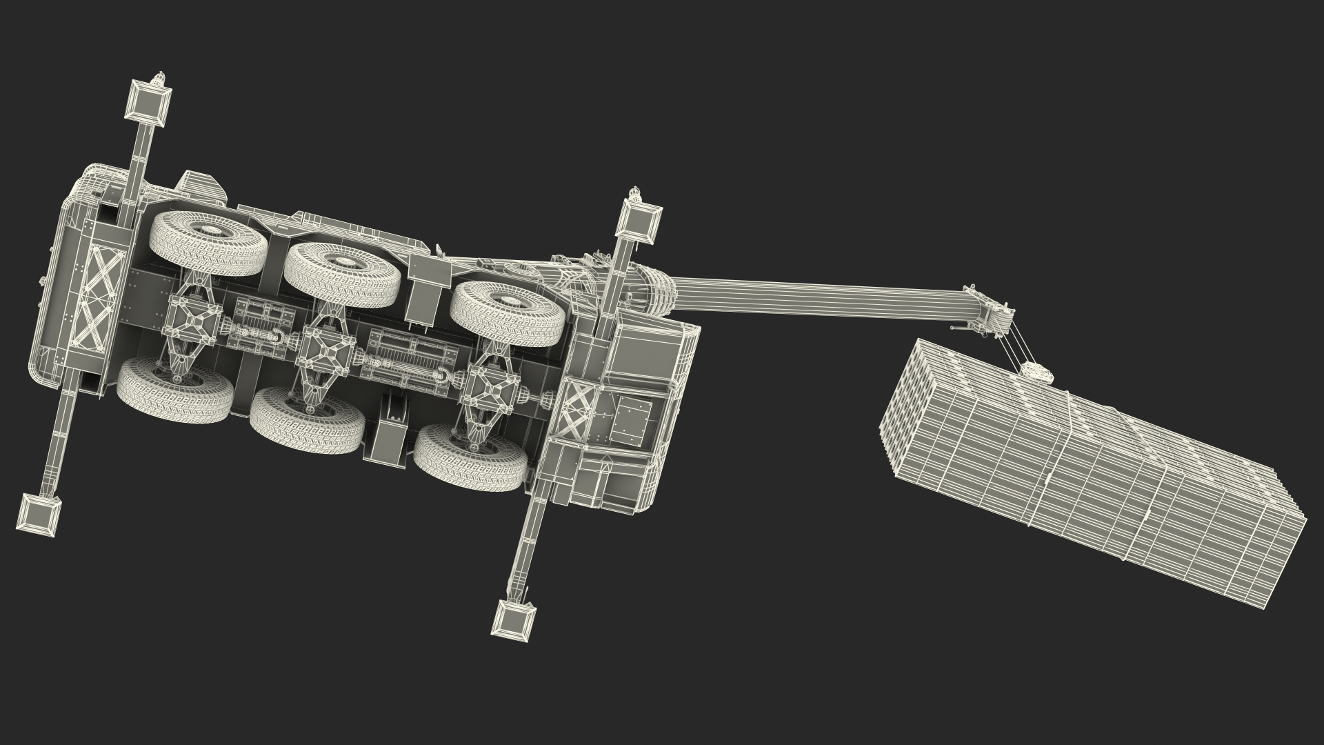 3D Mobile Crane With Concrete Slab Rigged model