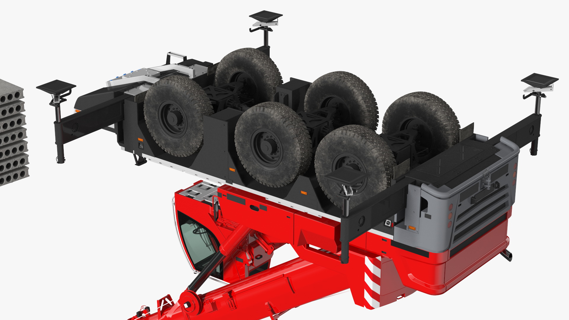 3D Mobile Crane With Concrete Slab Rigged model