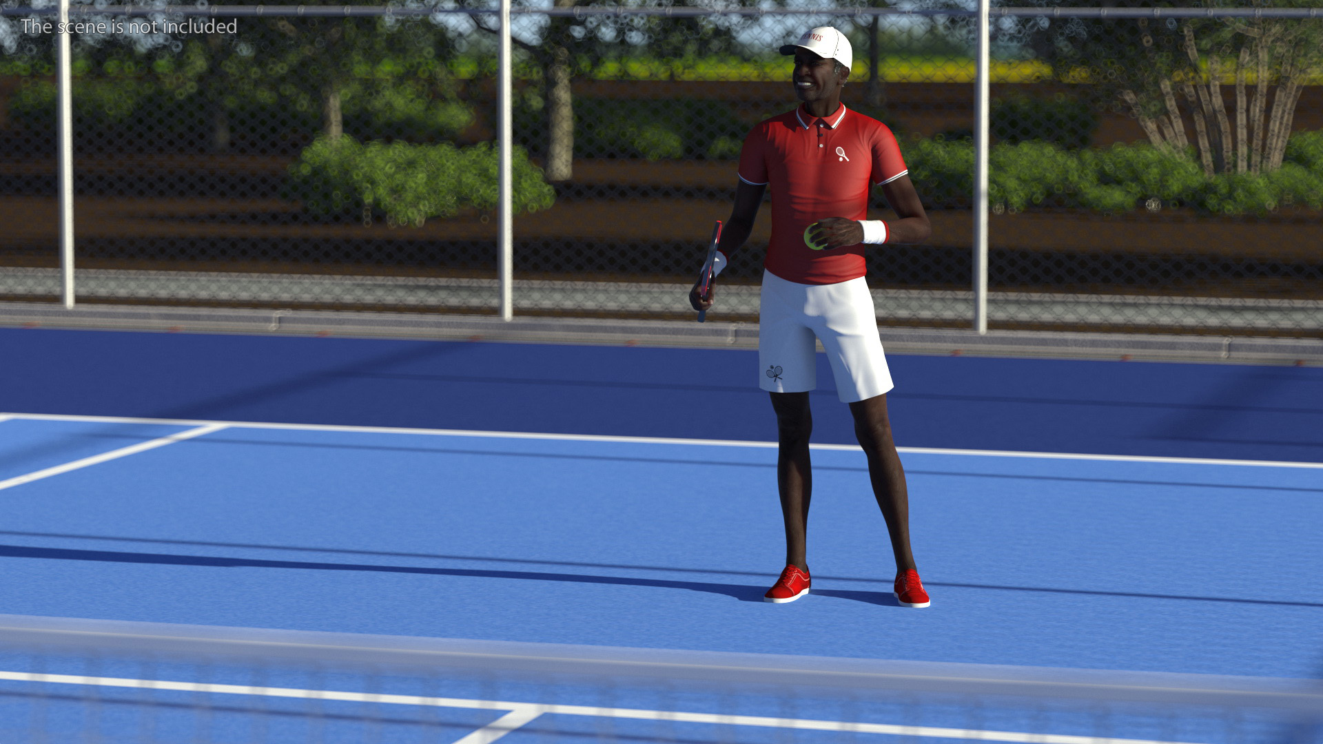 3D model Afro American Grandpa Tennis Style Rigged for Maya