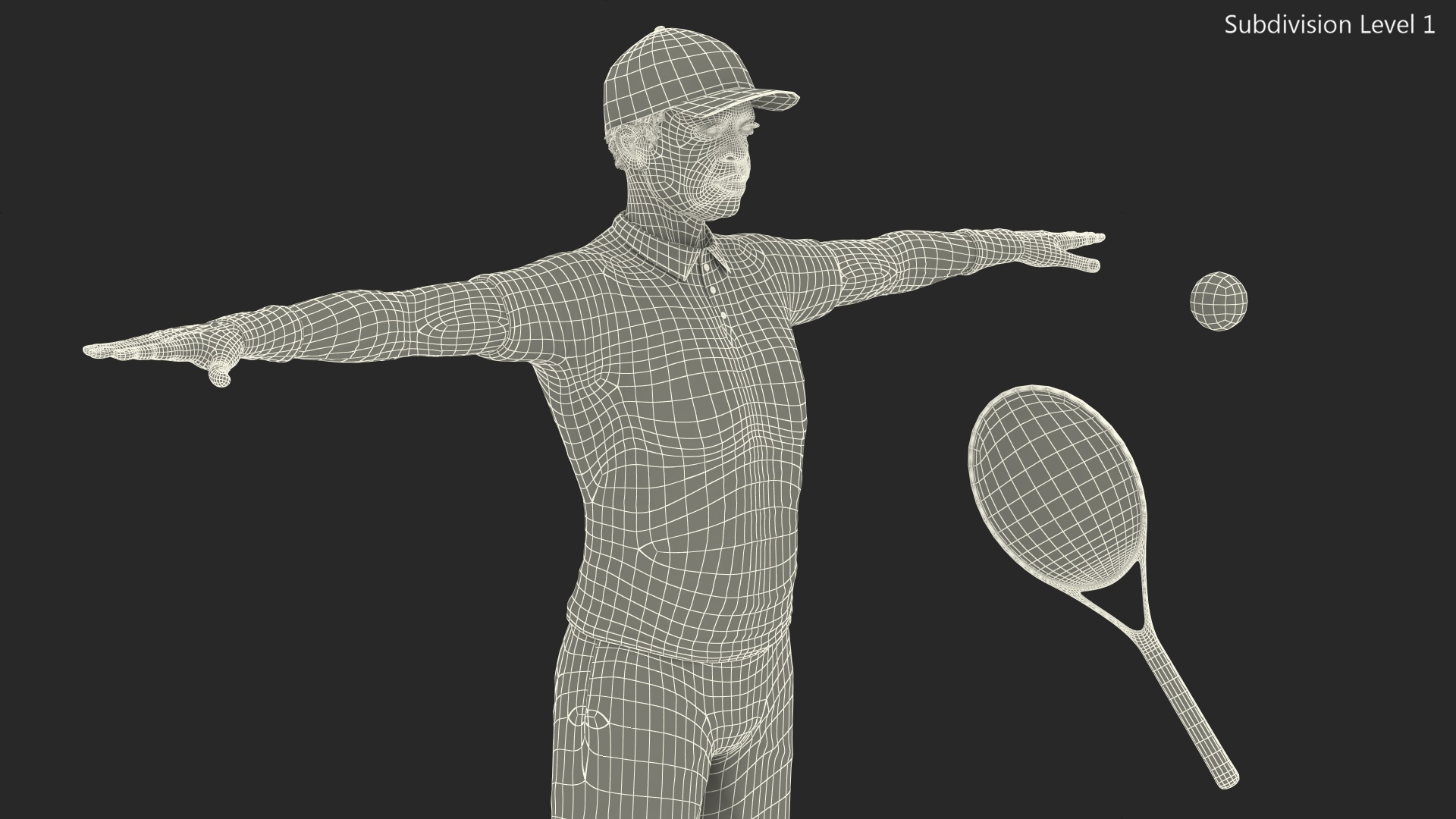 3D model Afro American Grandpa Tennis Style Rigged for Maya