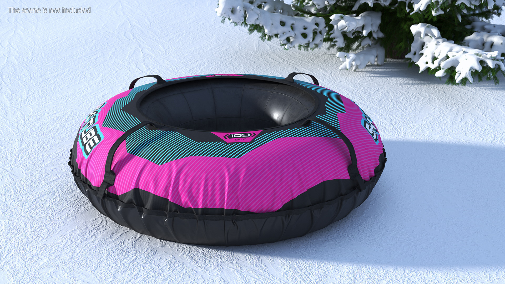 Snow Tube Sled Pink 3D model