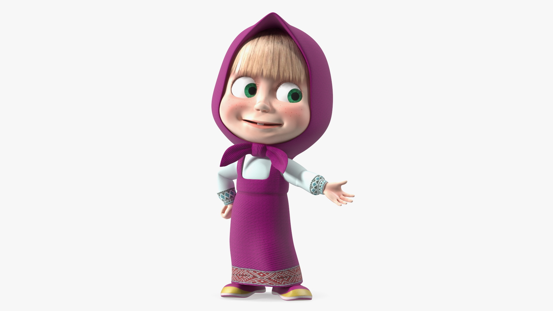 3D Children Cartoon Character Masha Standing Pose